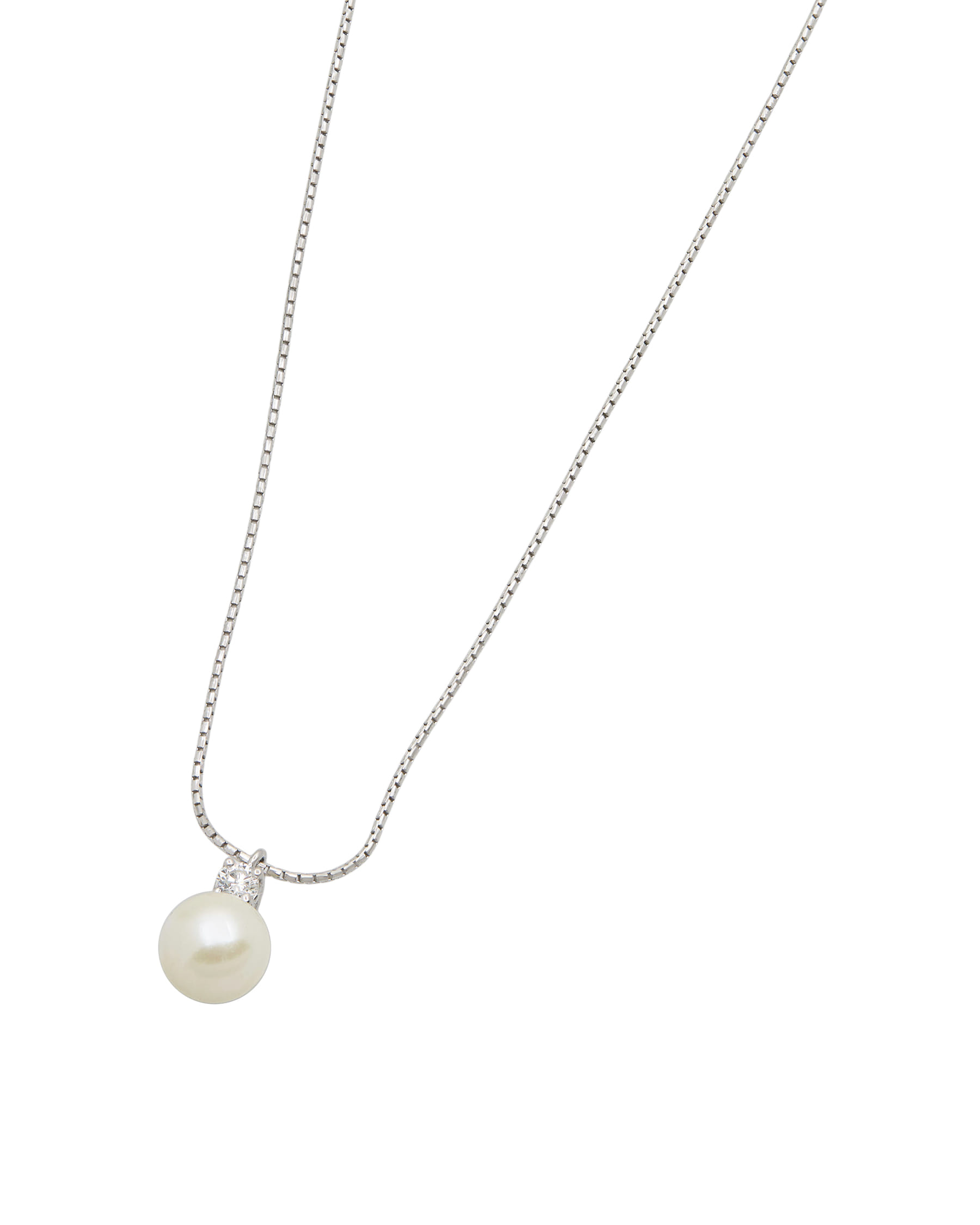 Collana in oro bianco con perla 8,30mm e diamante-1