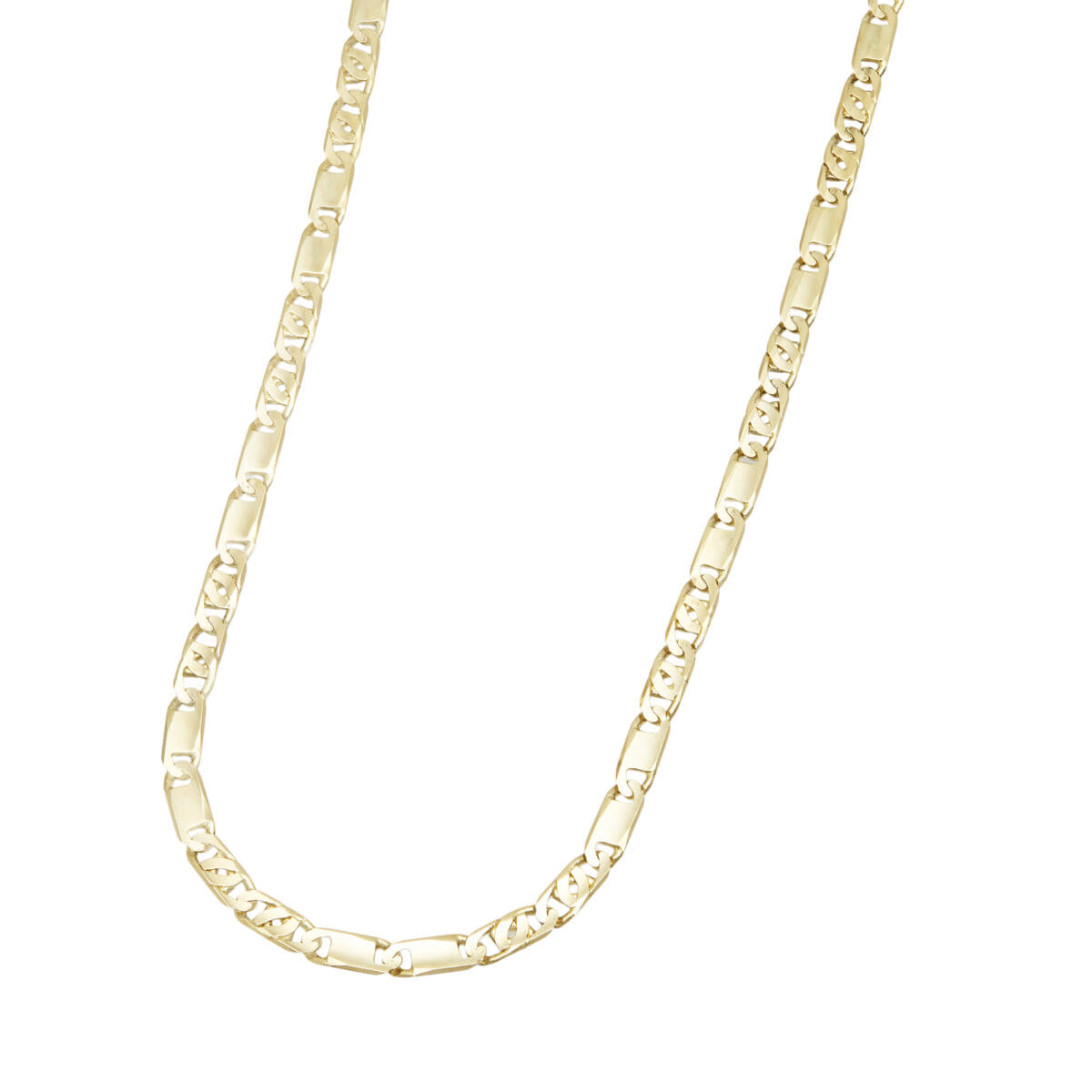 Collana maglie figaro e maglia piena in oro giallo 18 kt-1