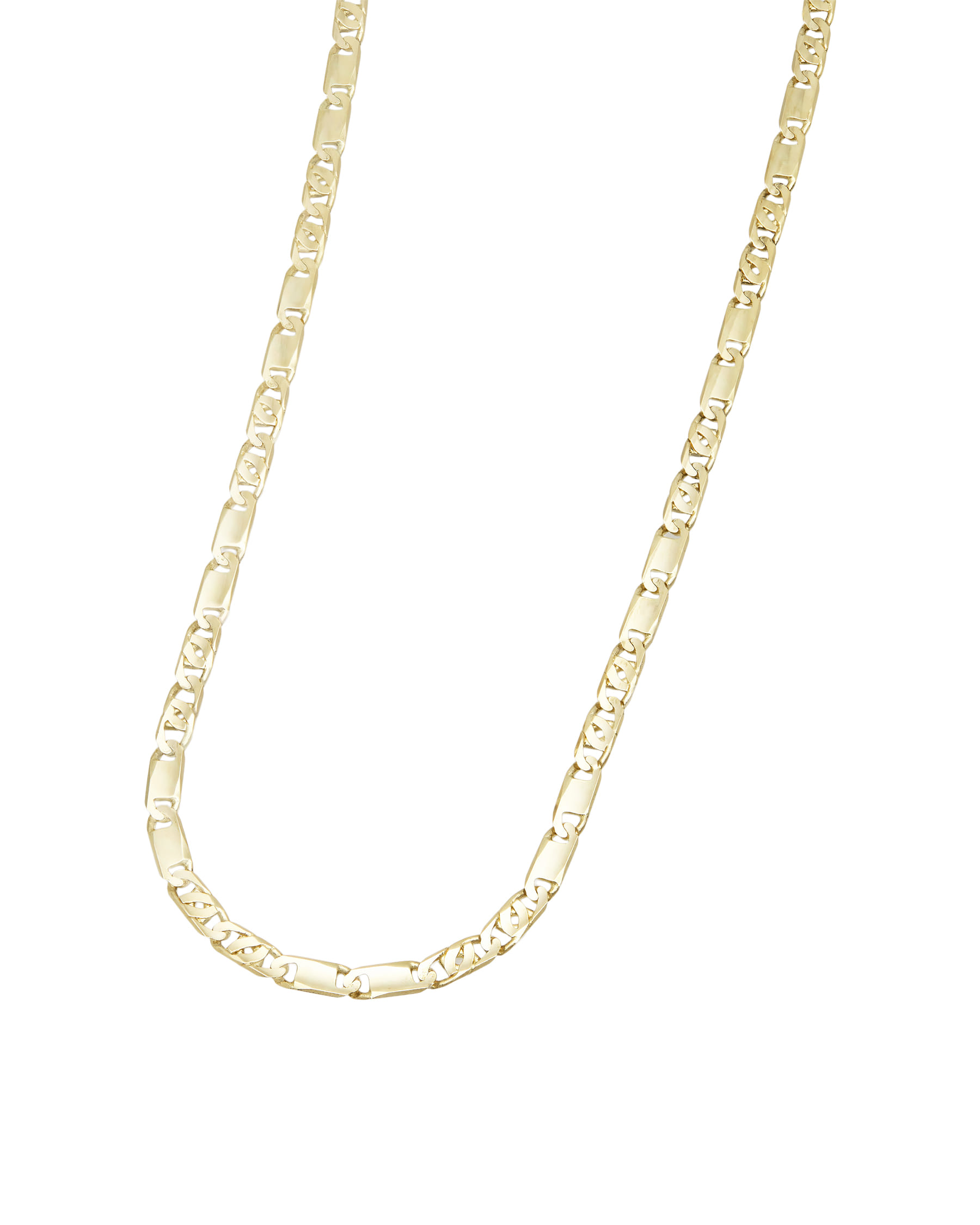 Collana maglie figaro e maglia piena in oro giallo 18 kt-1