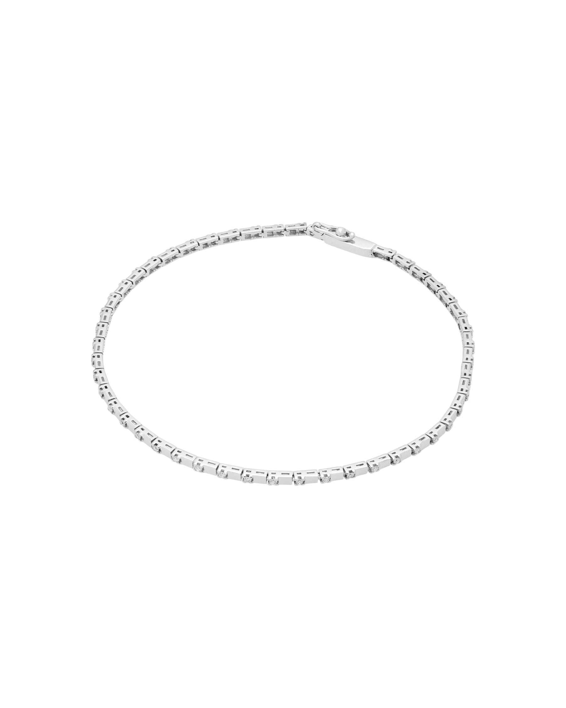 Bracciale chimento con piastrine in oro bianco e diamanti-1
