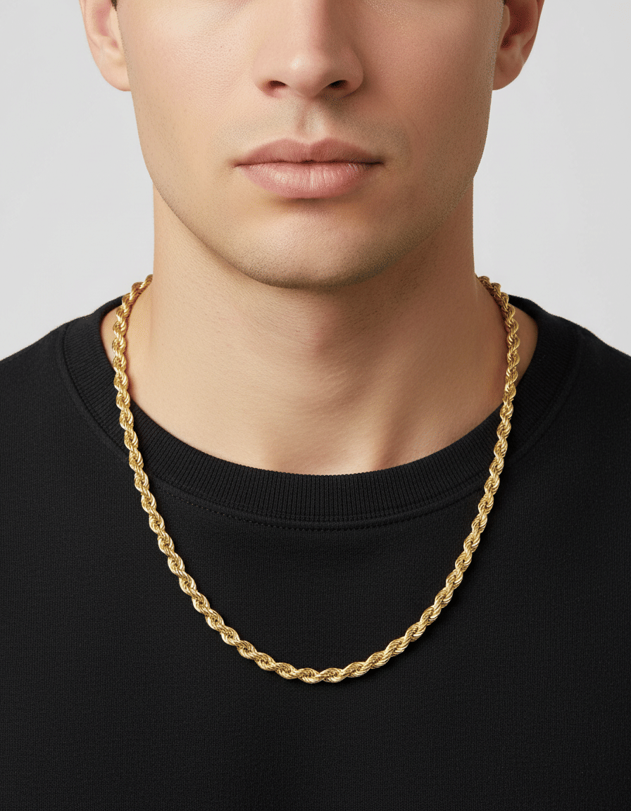 Collana maglia torchon in oro giallo 18kt-3