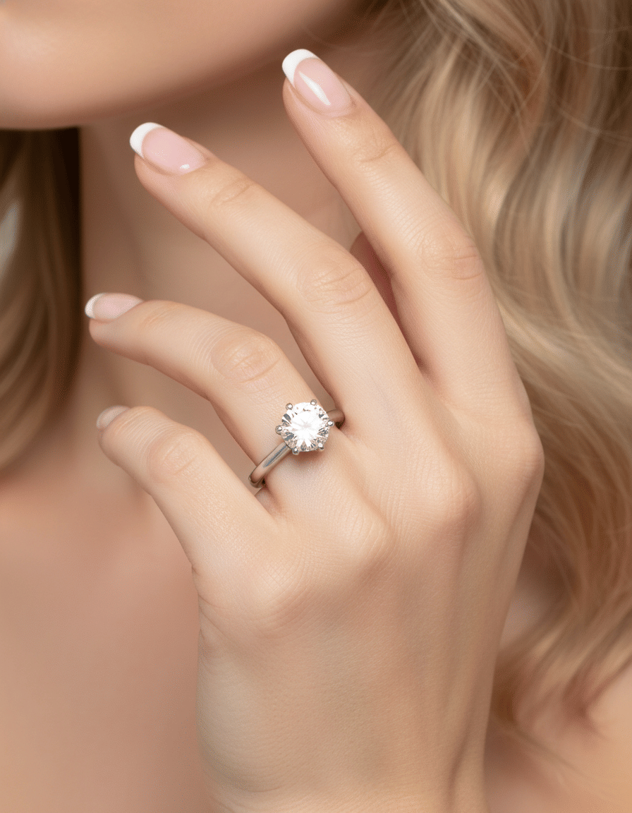 Anello solitario oro bianco 1,50 ct-5