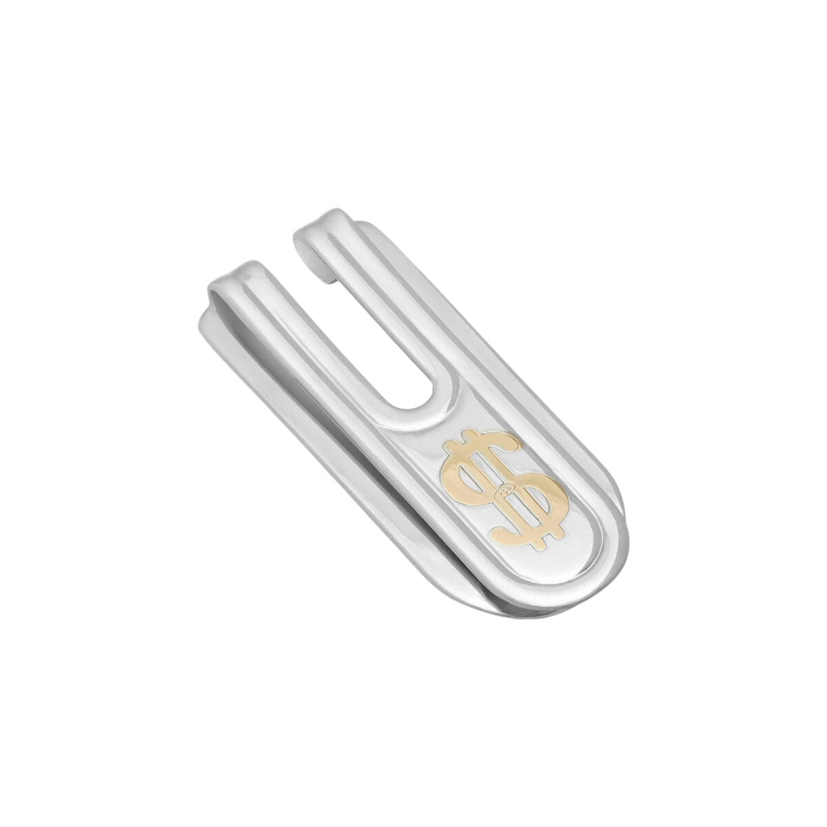 Ferma soldi in argento con stemma dollaro in oro-1