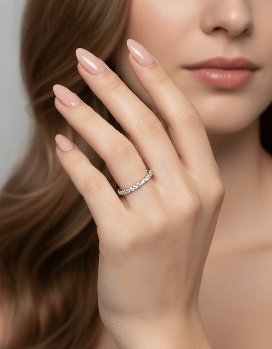 Anello eternity in oro bianco con diamanti 0,48 ct-3