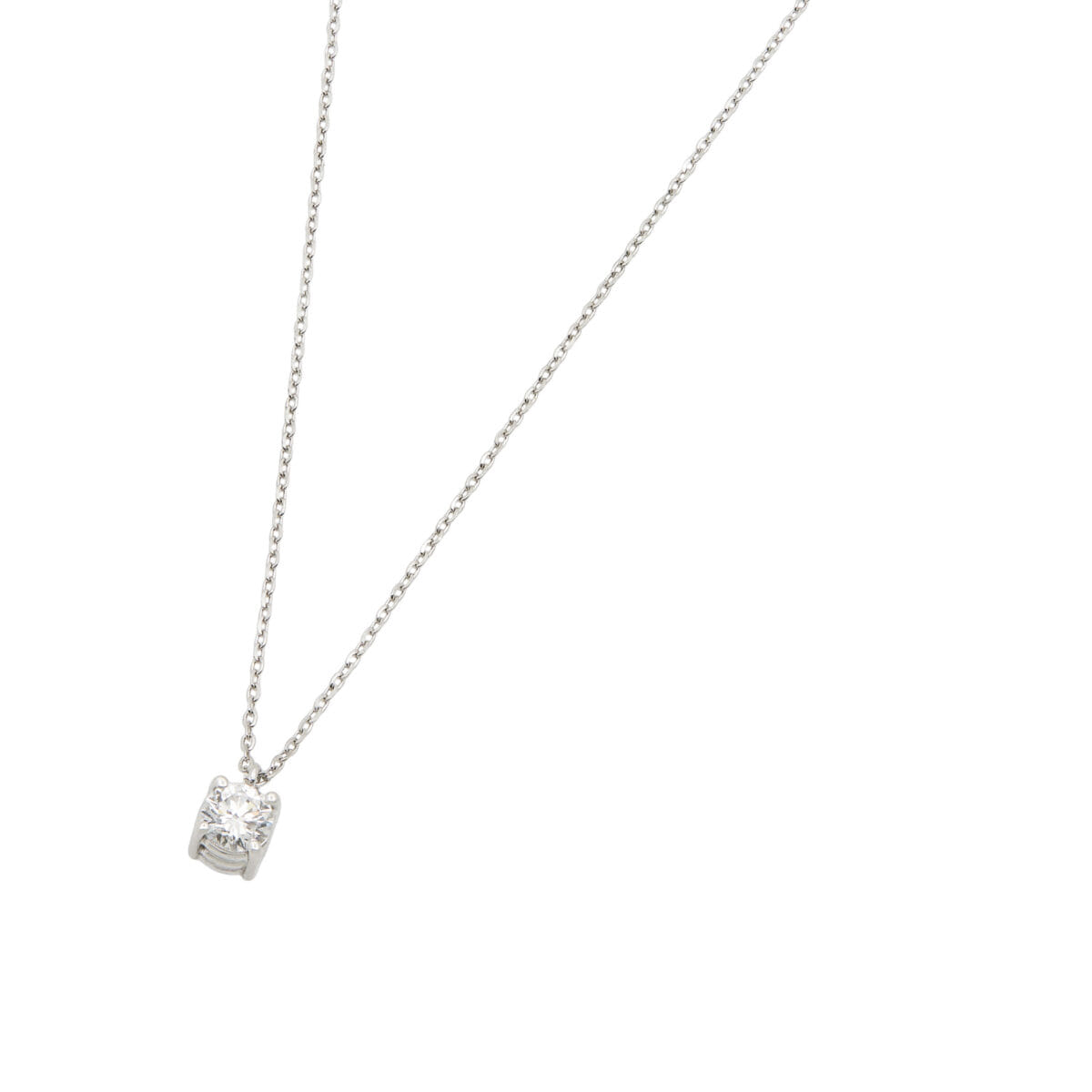 Catenina puntoluce in oro bianco con diamante 0,30-1