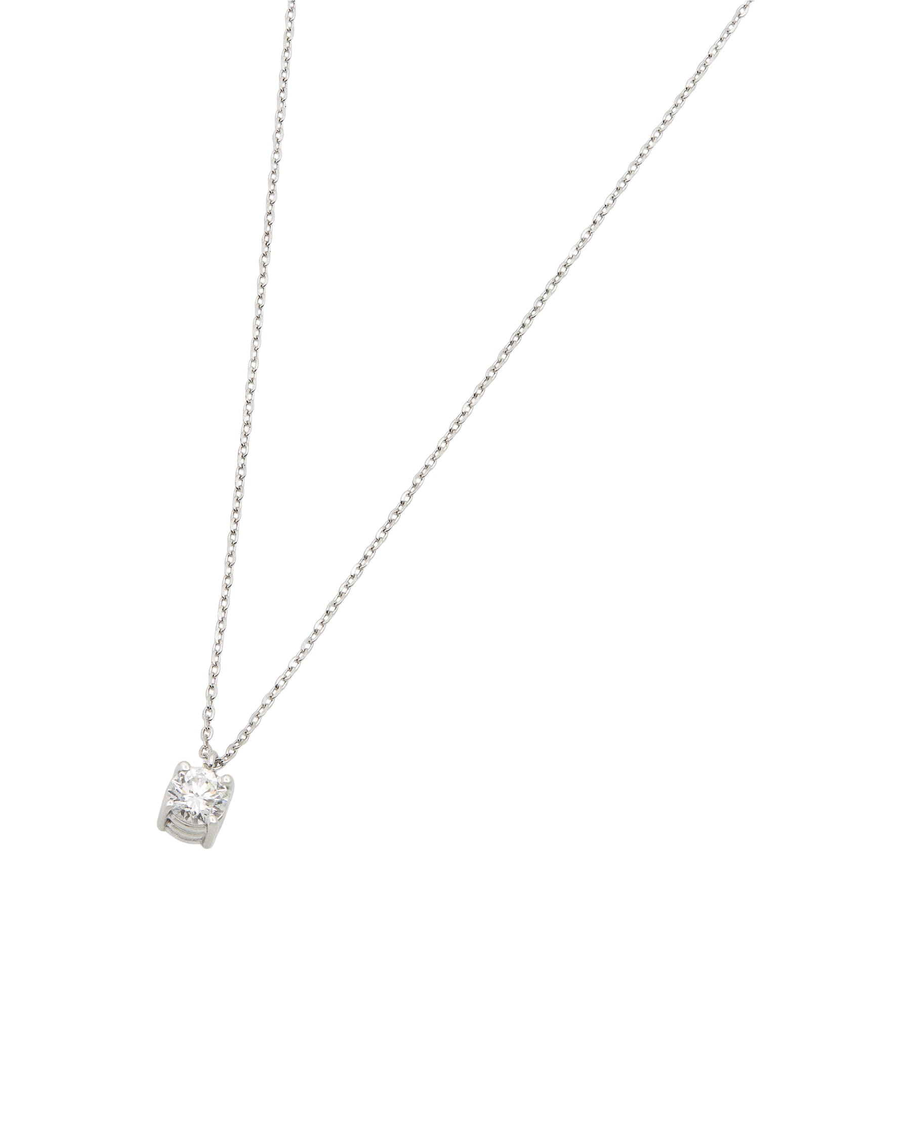 Catenina puntoluce in oro bianco con diamante 0,30-1