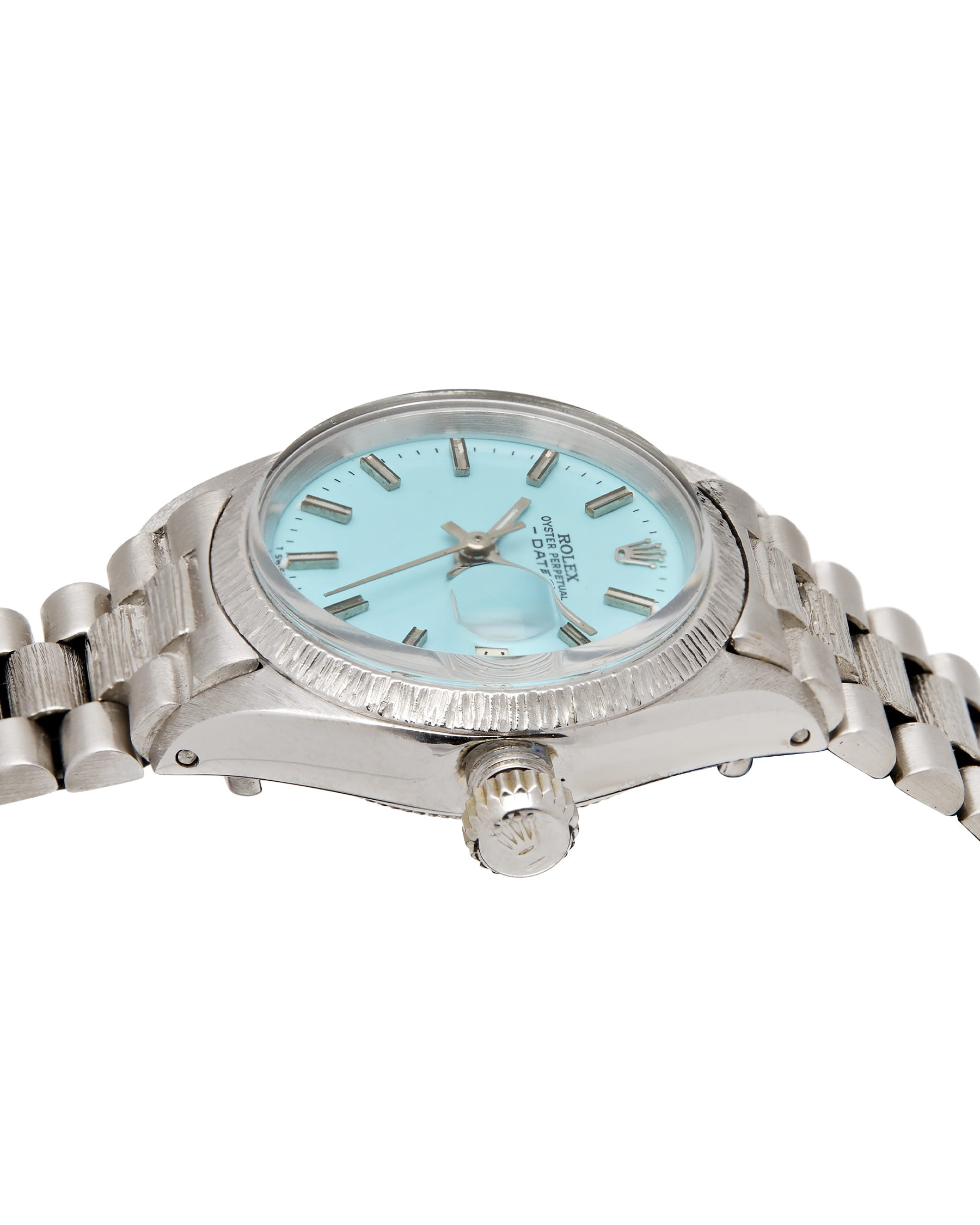 Rolex date lady president rare white gold corteccia 18kt ref 6927-4