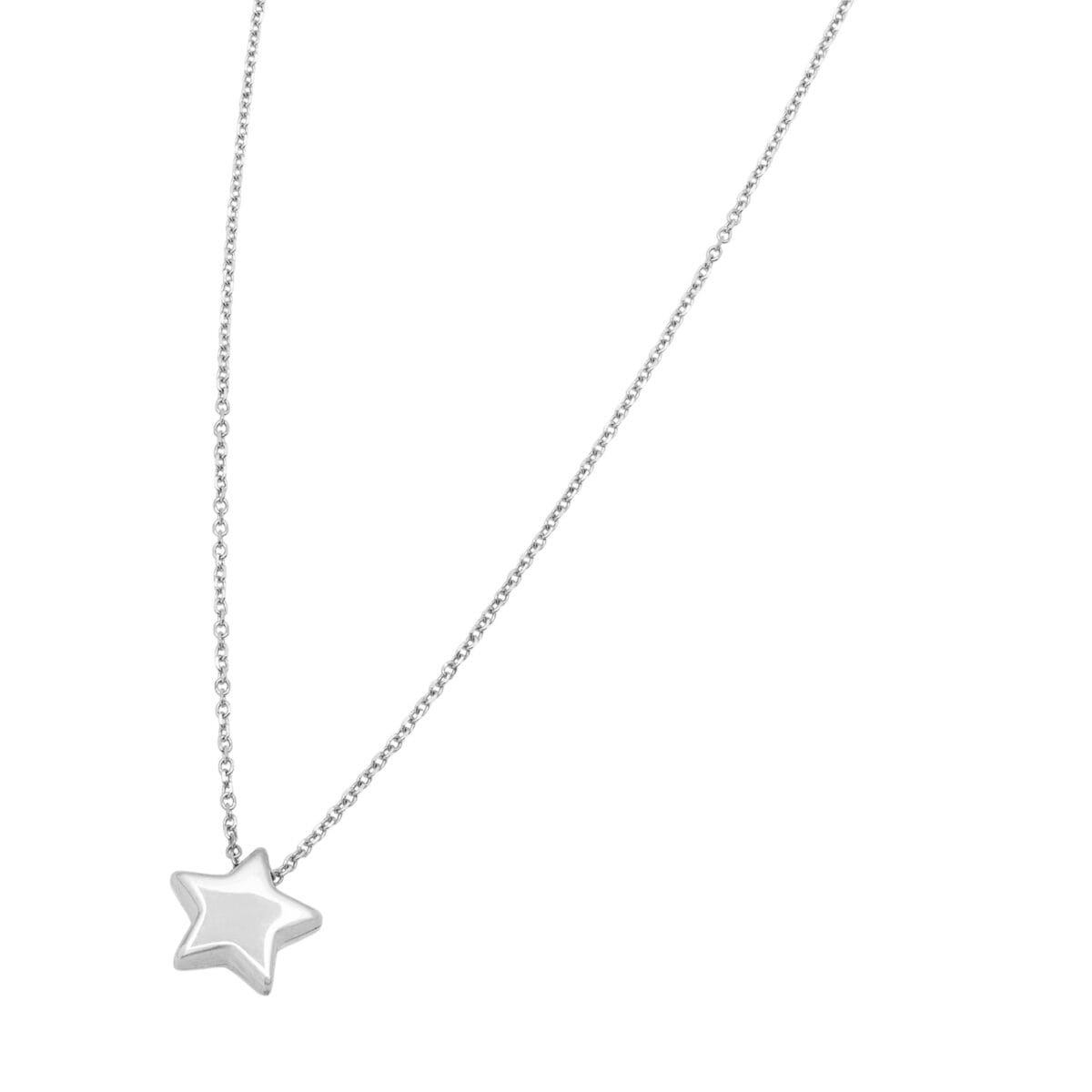 Catenina in oro bianco 18 kt e ciondolo stella-1