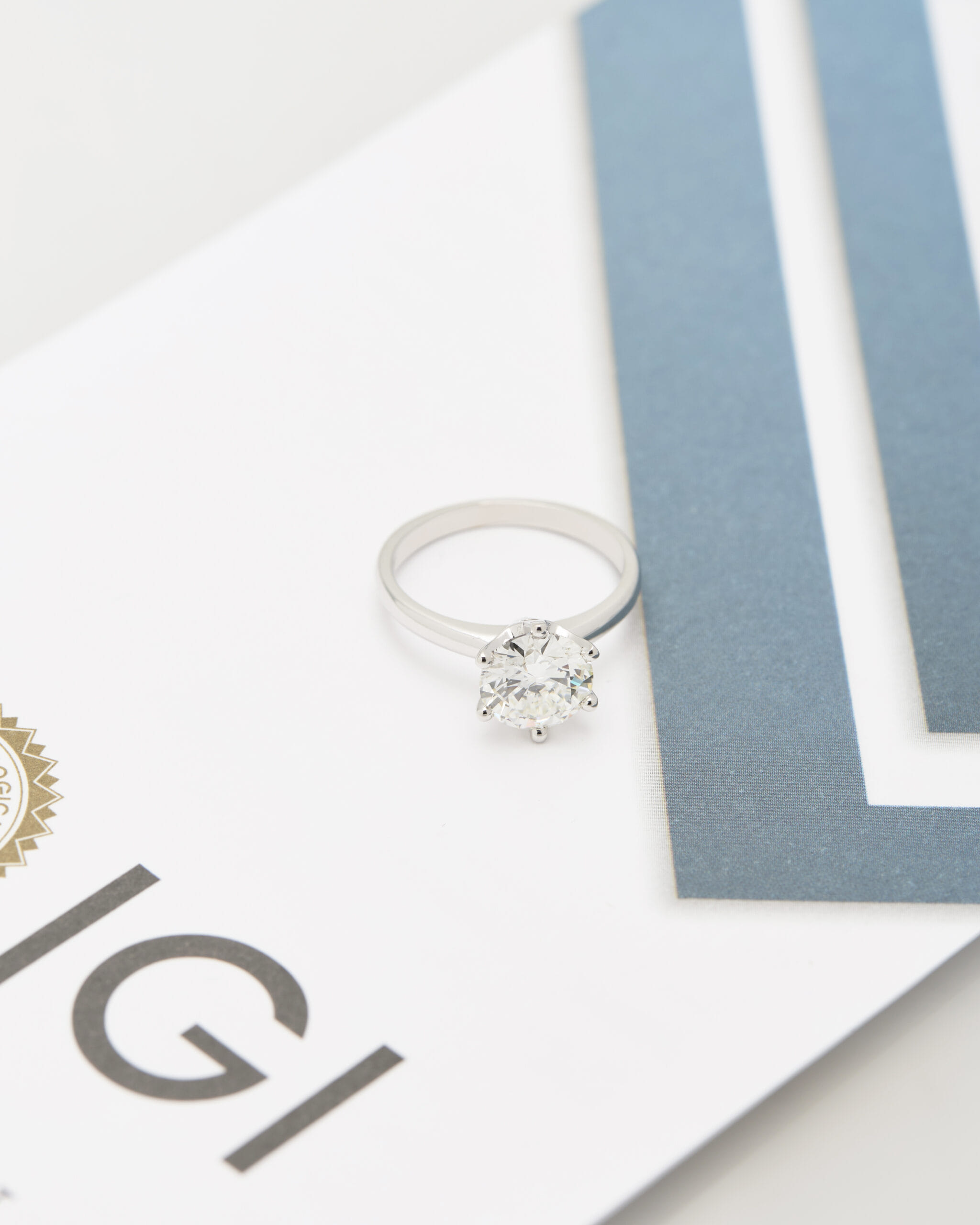 Anello solitario oro bianco 2,02 ct-4