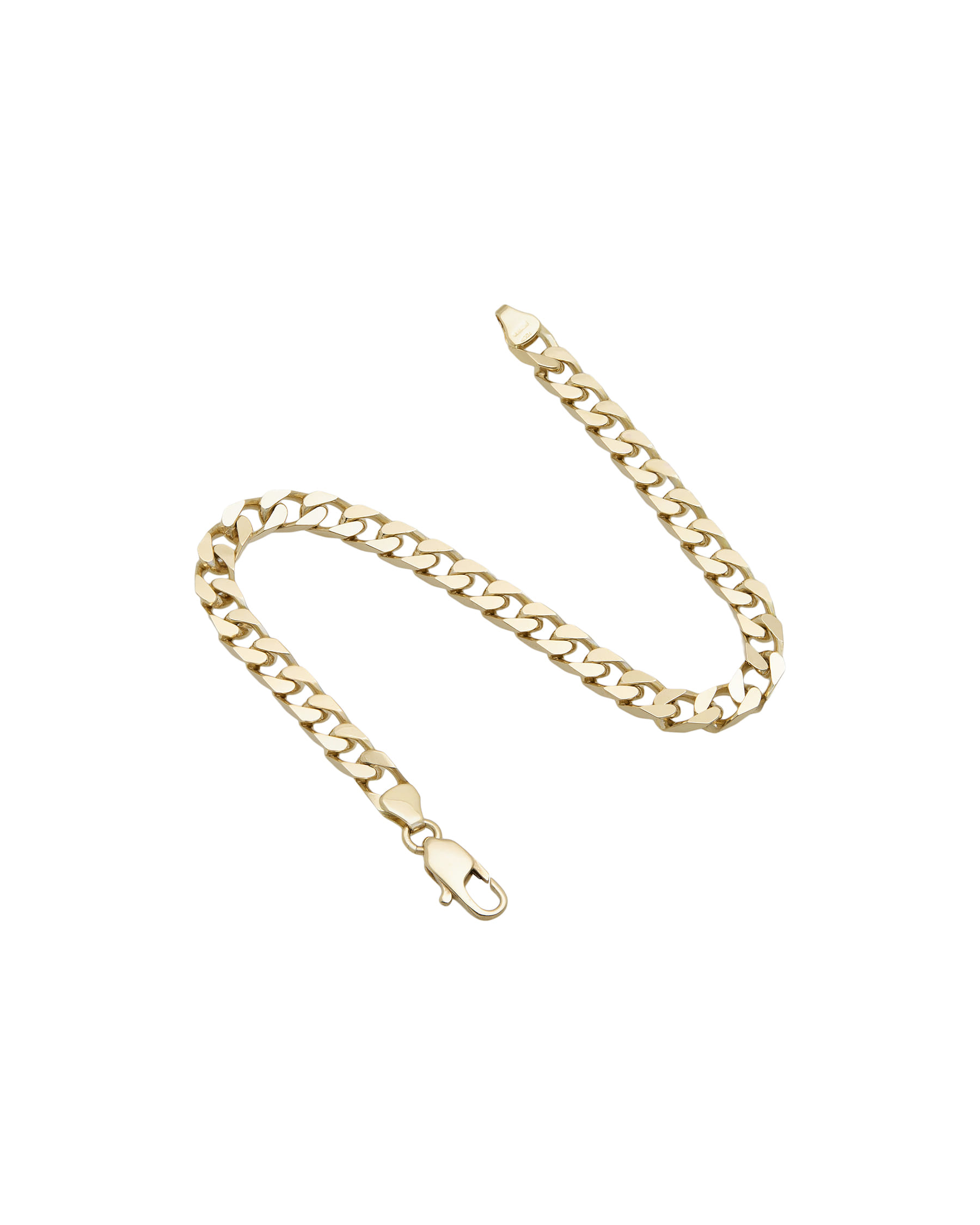 Bracciale maglia cubana in oro giallo-2