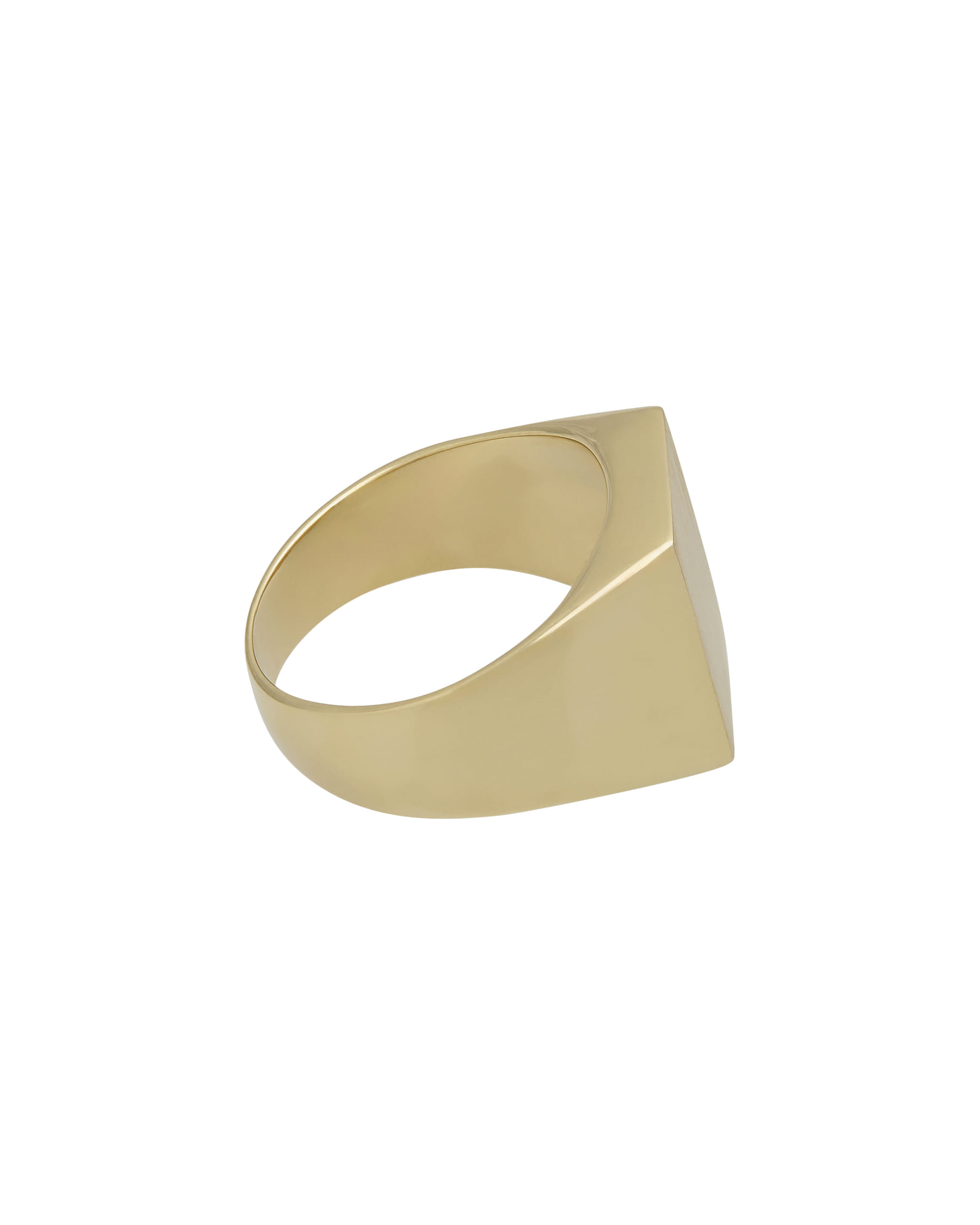 Anello sigillo in oro giallo lucido e satinato-2