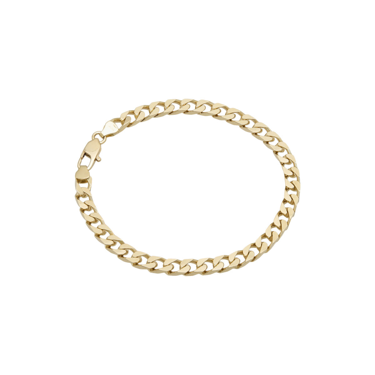 Bracciale maglia cubana in oro giallo-1