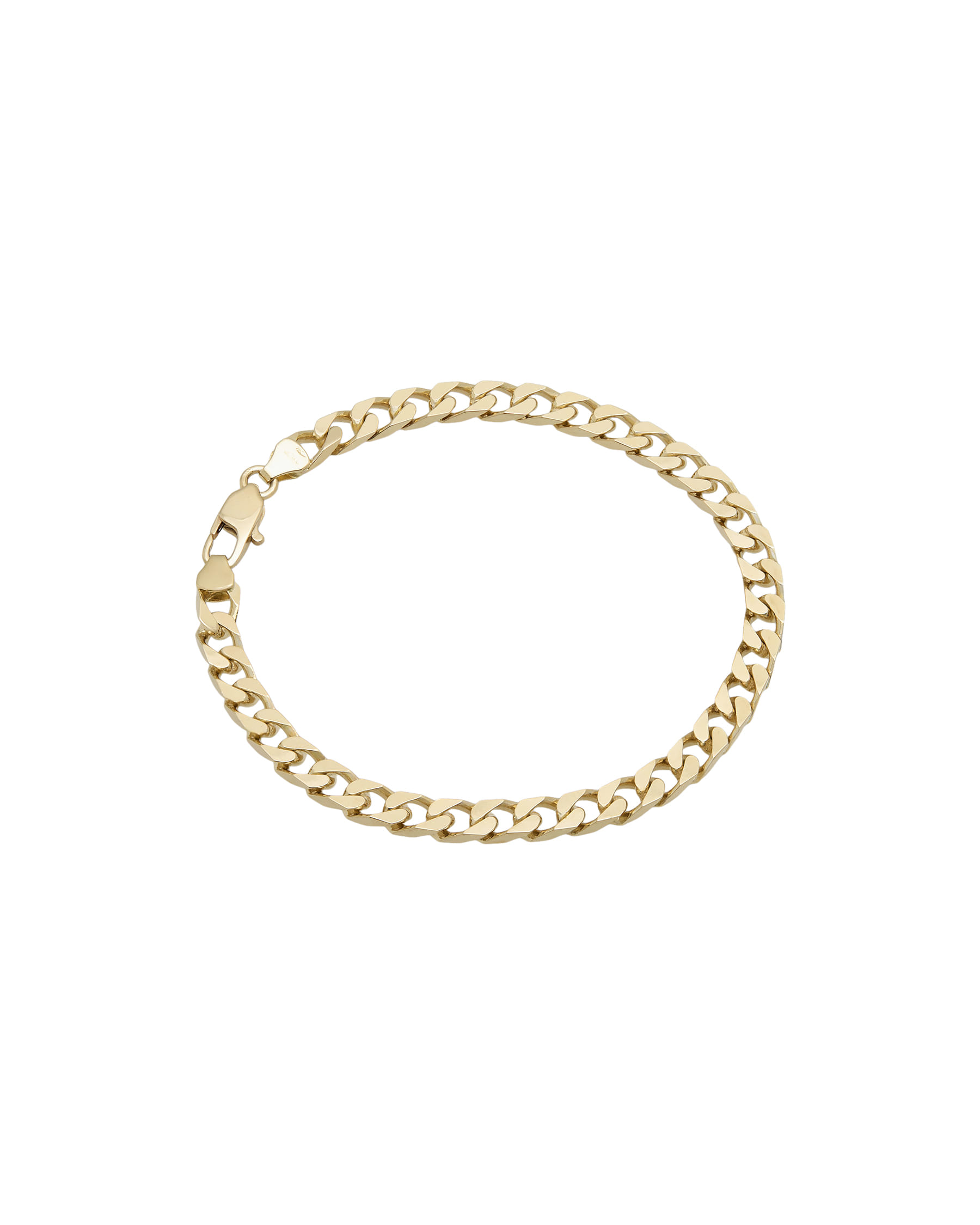 Bracciale maglia cubana in oro giallo-1