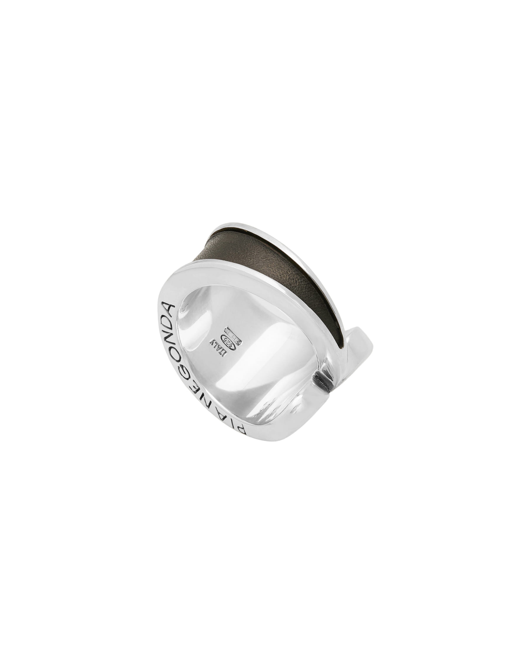 Anello pianegonda cuore in argento e pelle-2