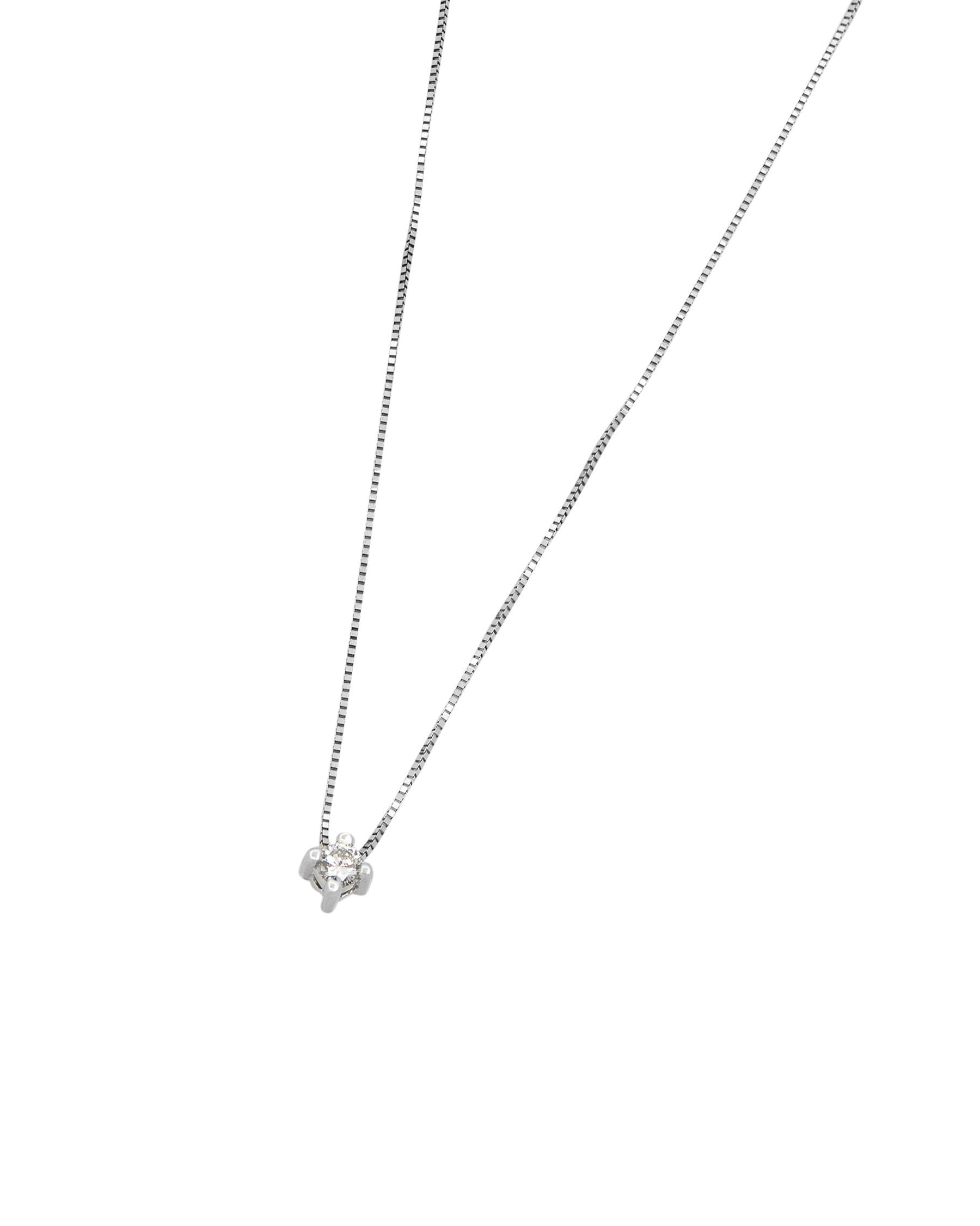 Catenina puntoluce in oro bianco con diamante 0,10 ct-1