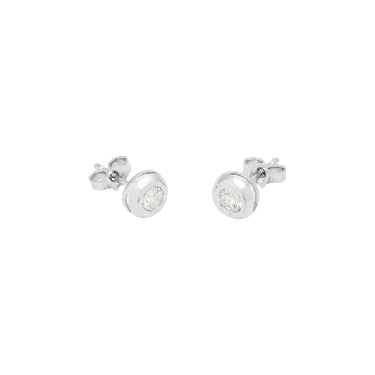 Orecchini punto luce cipollino in oro bianco con diamanti 0,30 ct-1