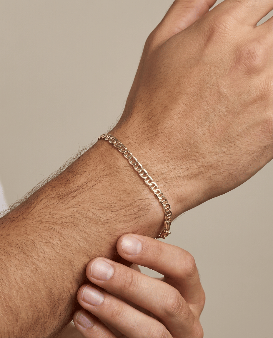 Bracciale maglia marina in oro giallo-3