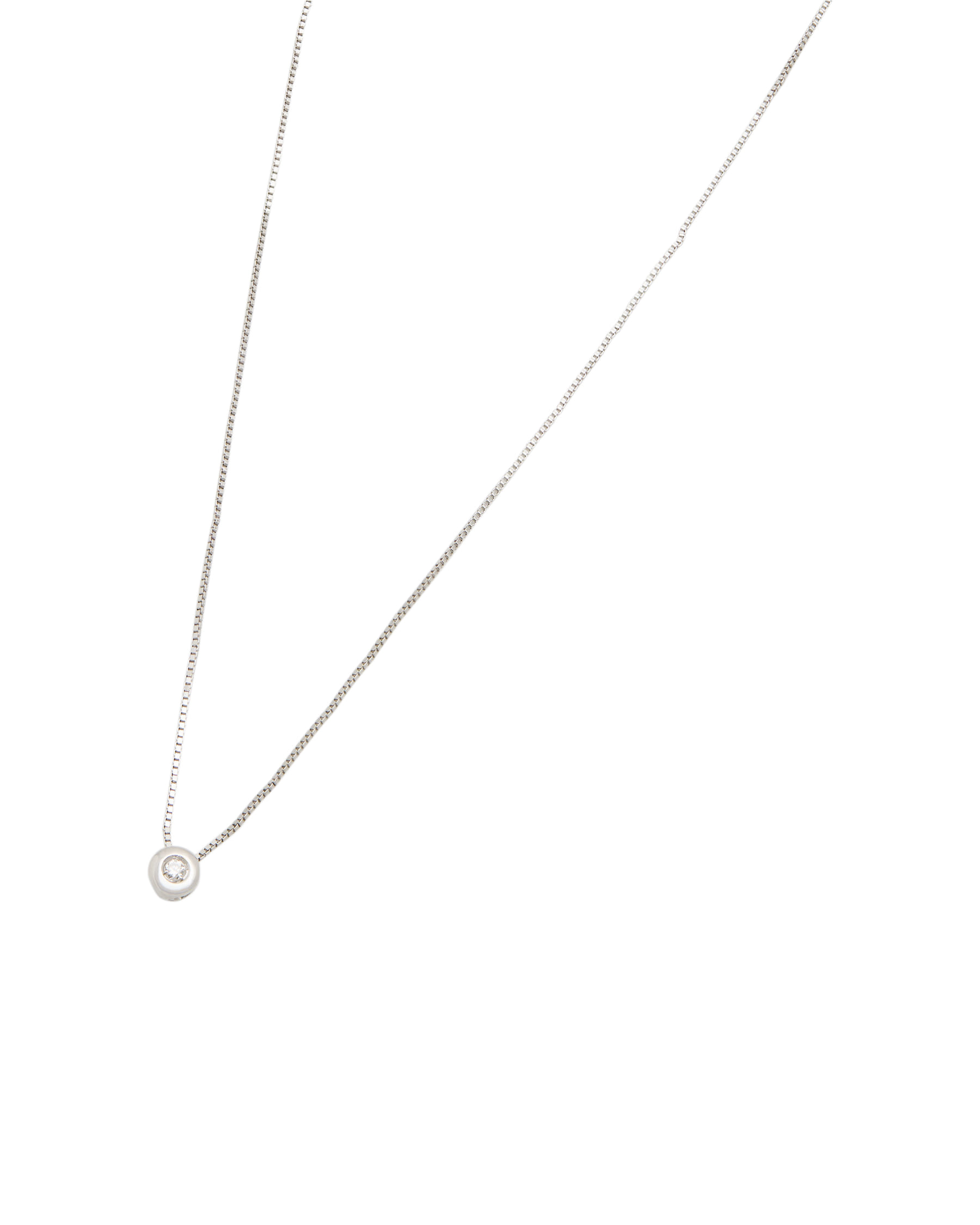 Catenina in oro bianco punto luce con castone cipollino 0,02 ct-1