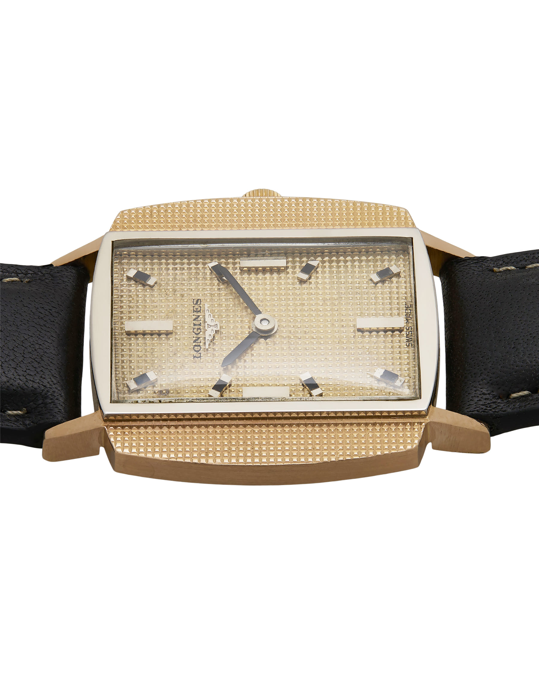 Longines vintage tank dress flat square hobnail dial-3