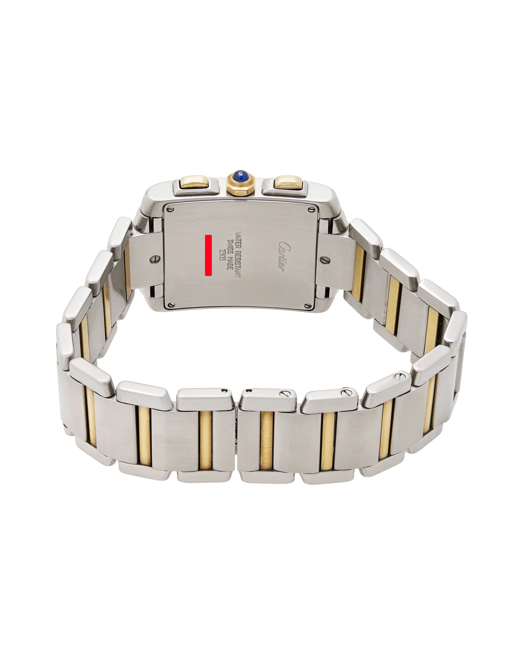 Cartier tank française chronograph steel yellow gold ref 2303-5