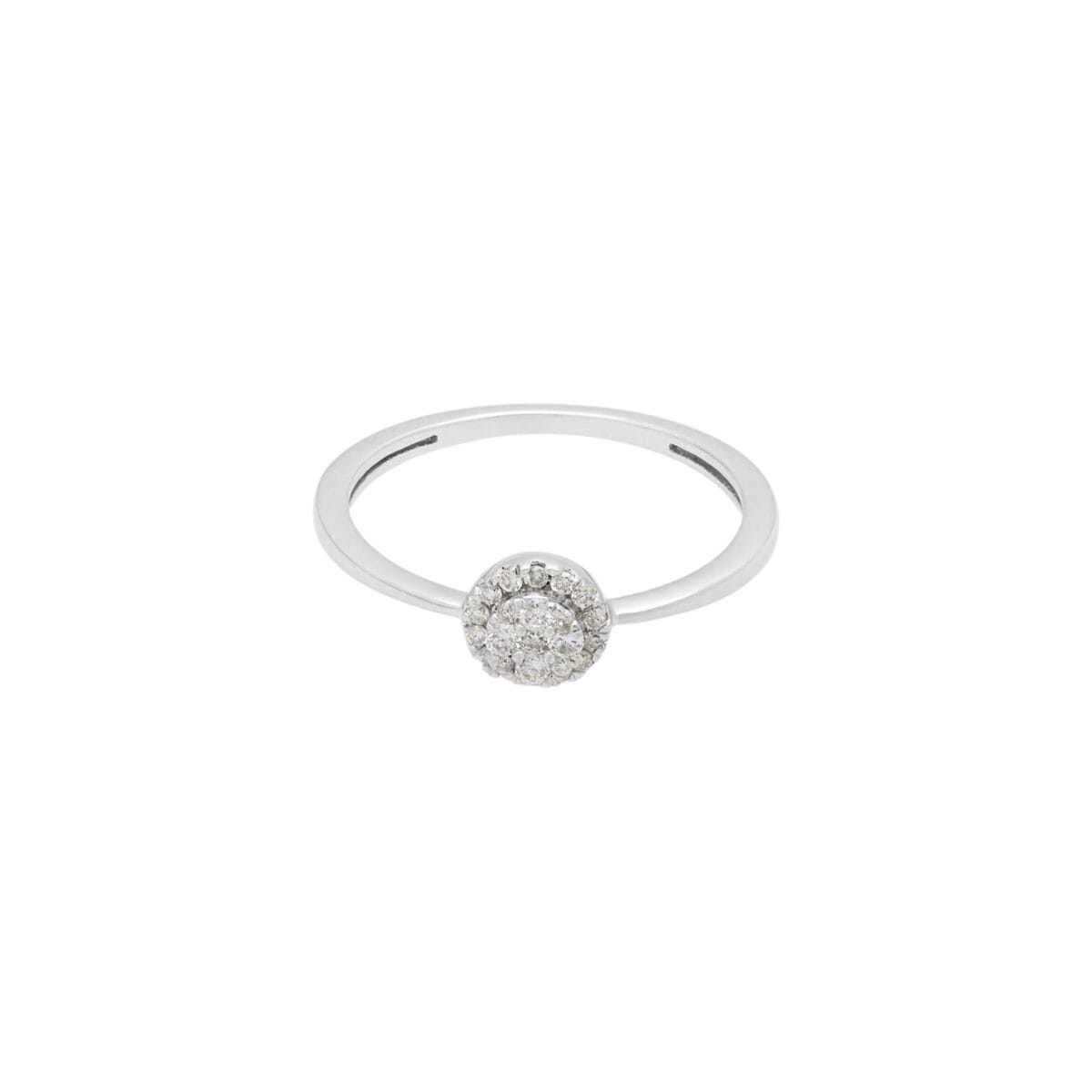 Anello oro bianco con doppio cerchio pave’ di diamanti-1