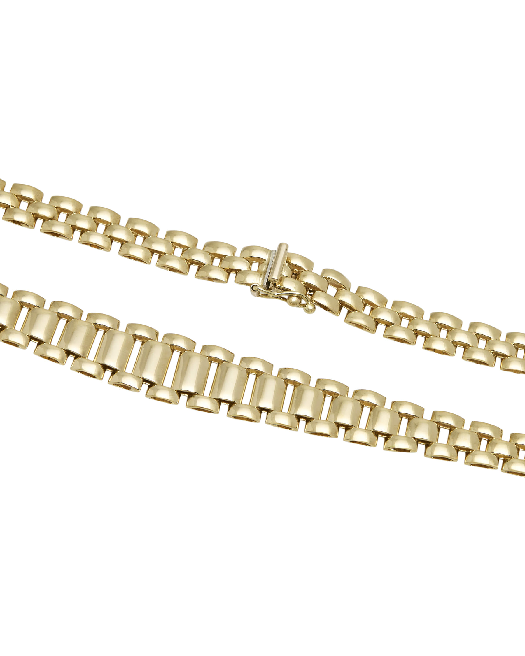 Collana degrade con maglia president piatta in oro giallo 18 kt-2