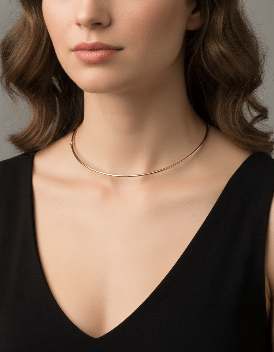 Girocollo filo d’oro rigido in oro giallo 18 kt-3