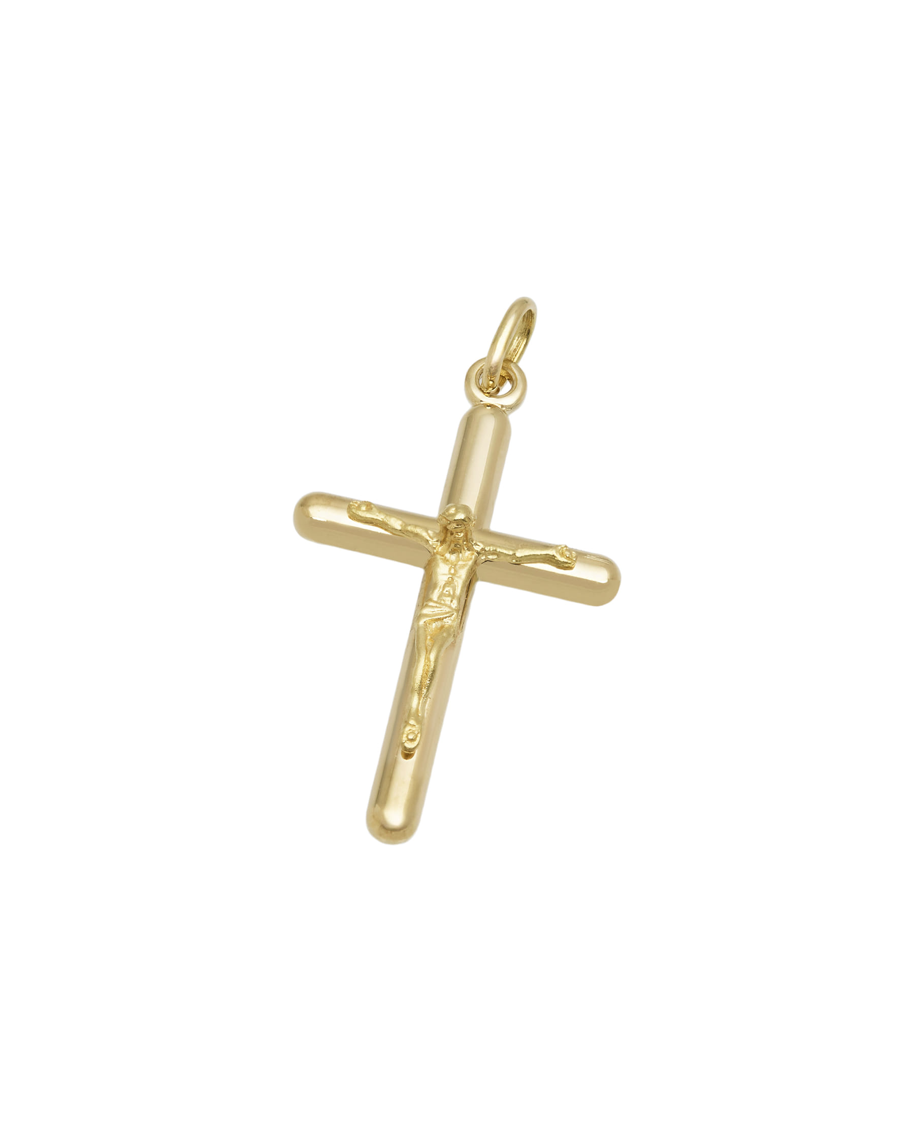 Ciondolo croce con cristo in oro giallo 18 kt-1