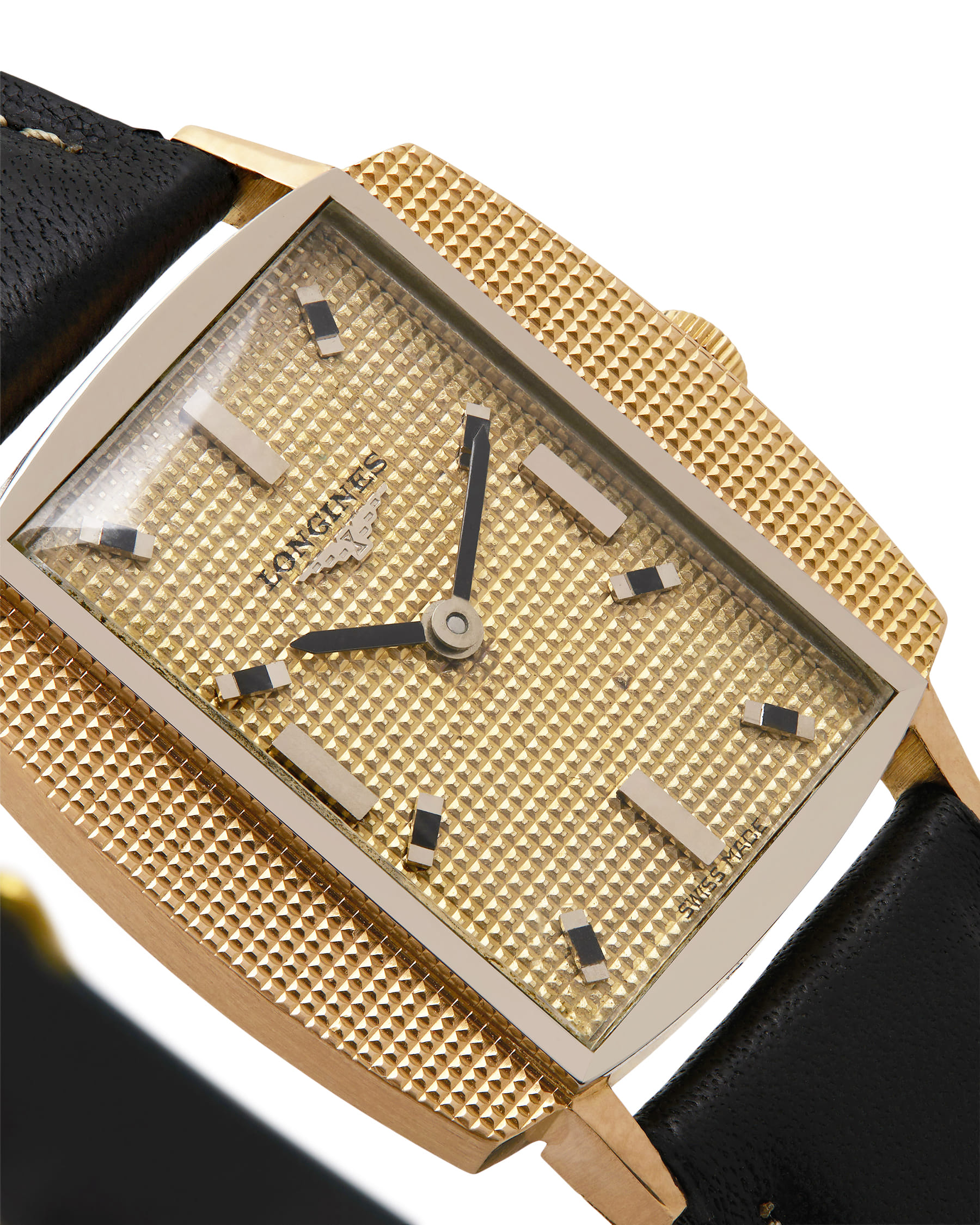 Longines vintage tank dress flat square hobnail dial-2