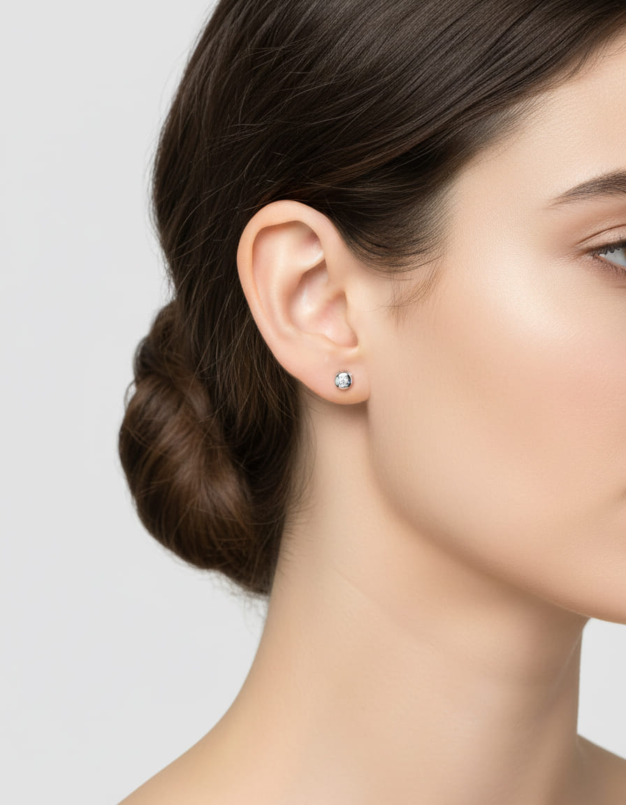 Orecchini puntoluce cipollino in oro bianco con diamanti 0,06 ct-3