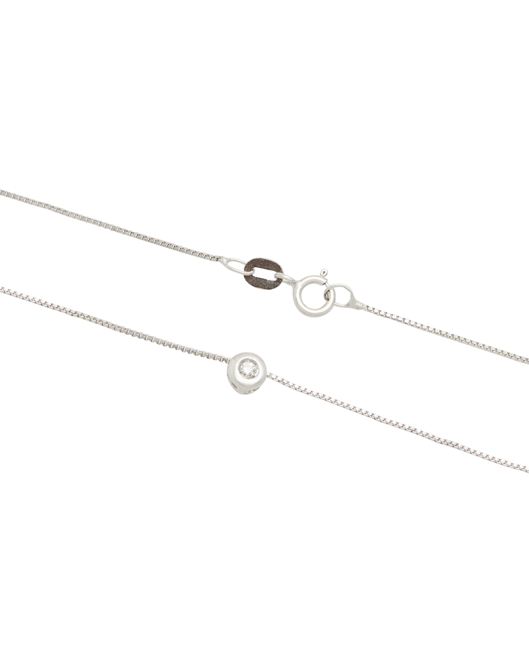 Catenina in oro bianco punto luce con castone cipollino 0,02 ct-2