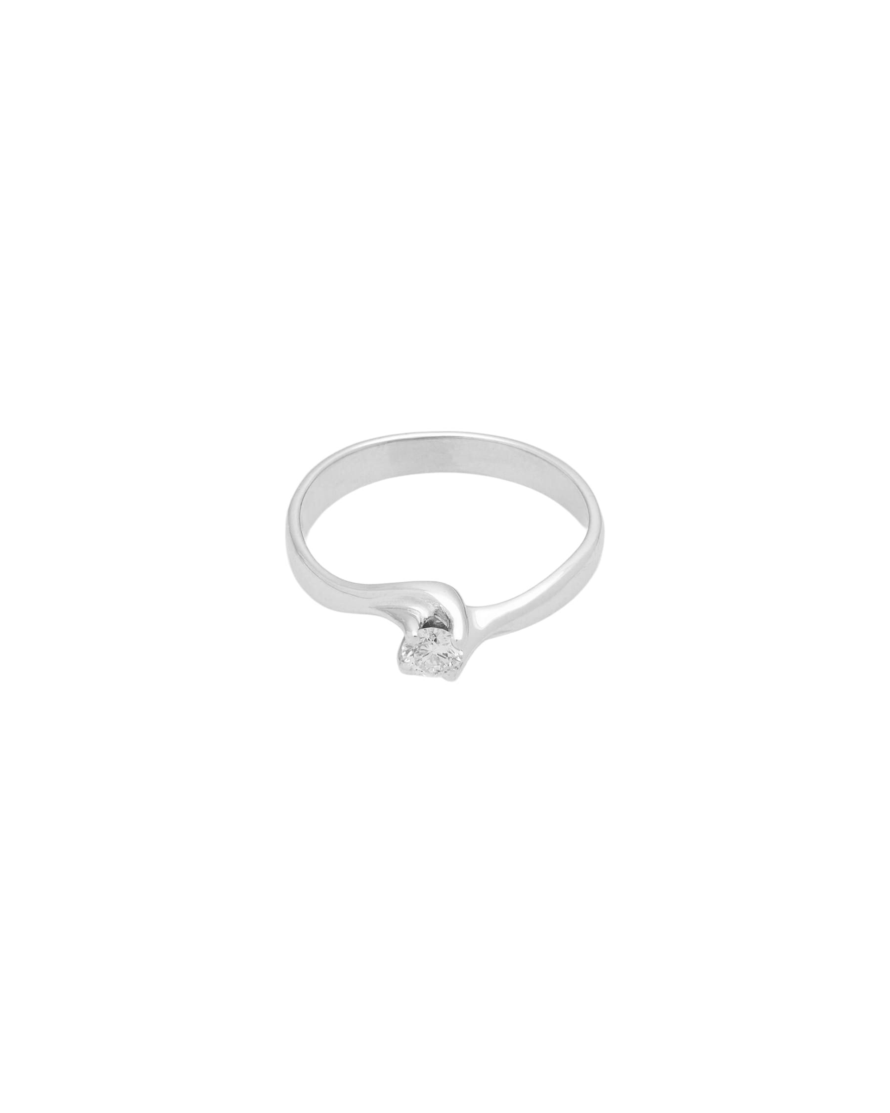 Anello solitario valentino in oro bianco con diamante 0,15 ct-1
