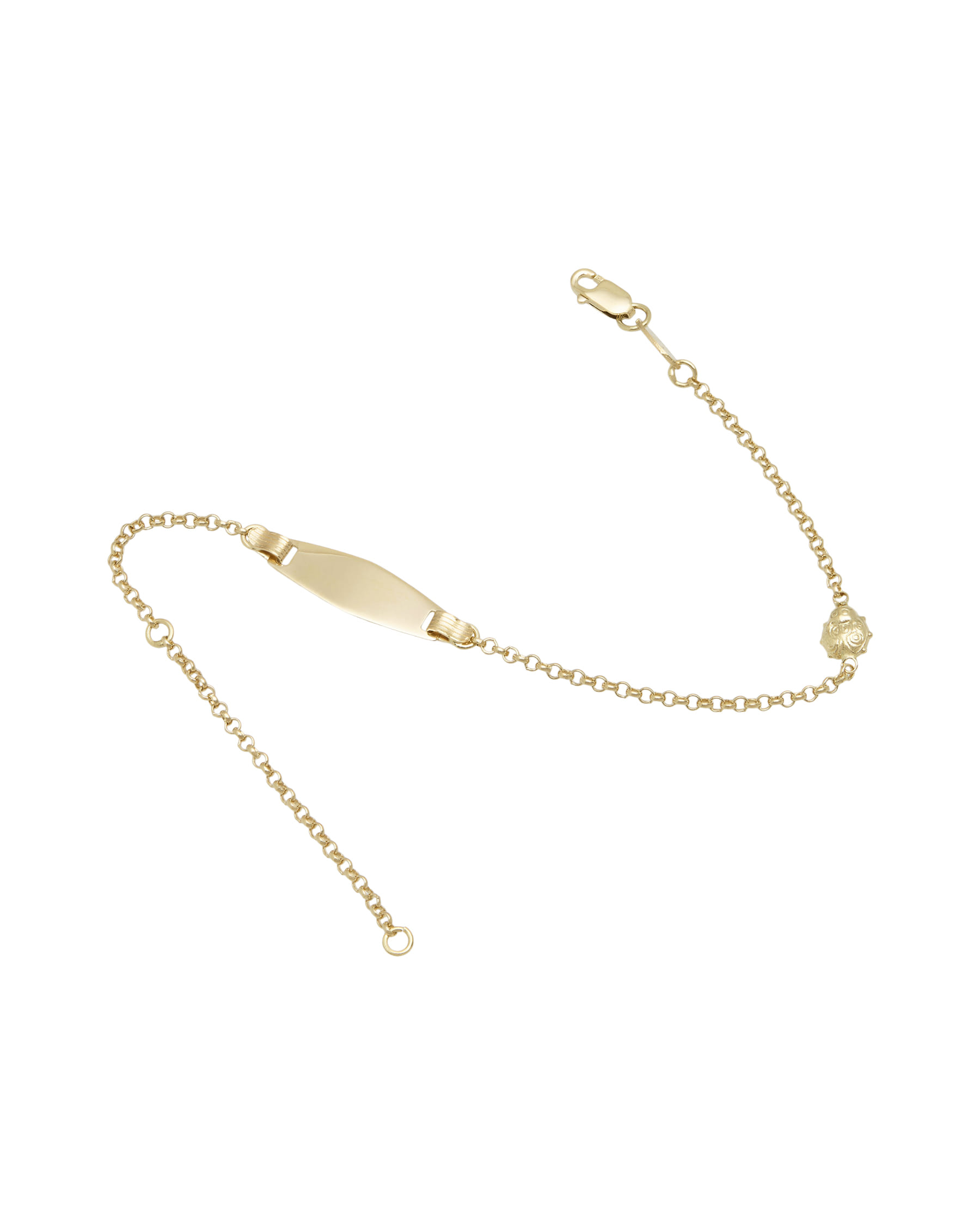 Bracciale targhetta in oro giallo con coccinella-2