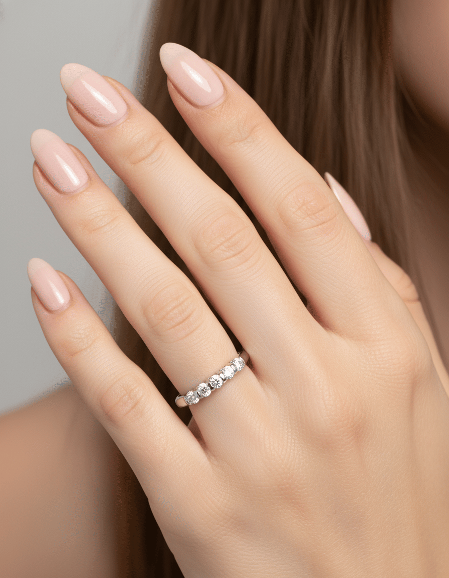 Anello veretta in oro bianco e diamanti 0,35ct tot-3