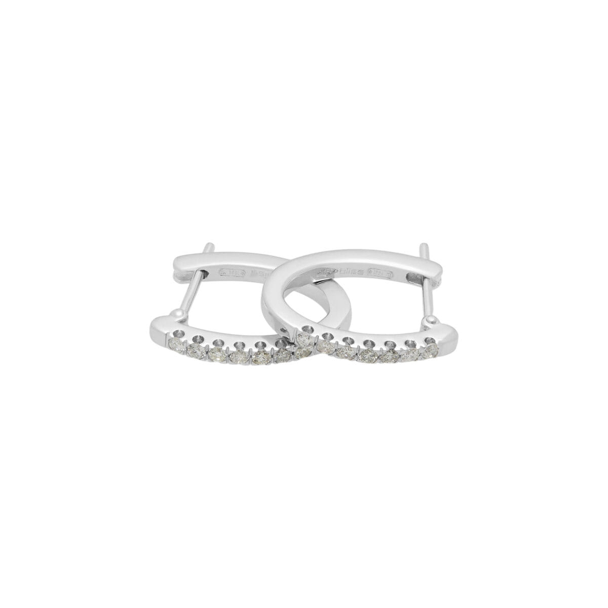 Orecchini semicerchio in oro bianco con diamanti-1