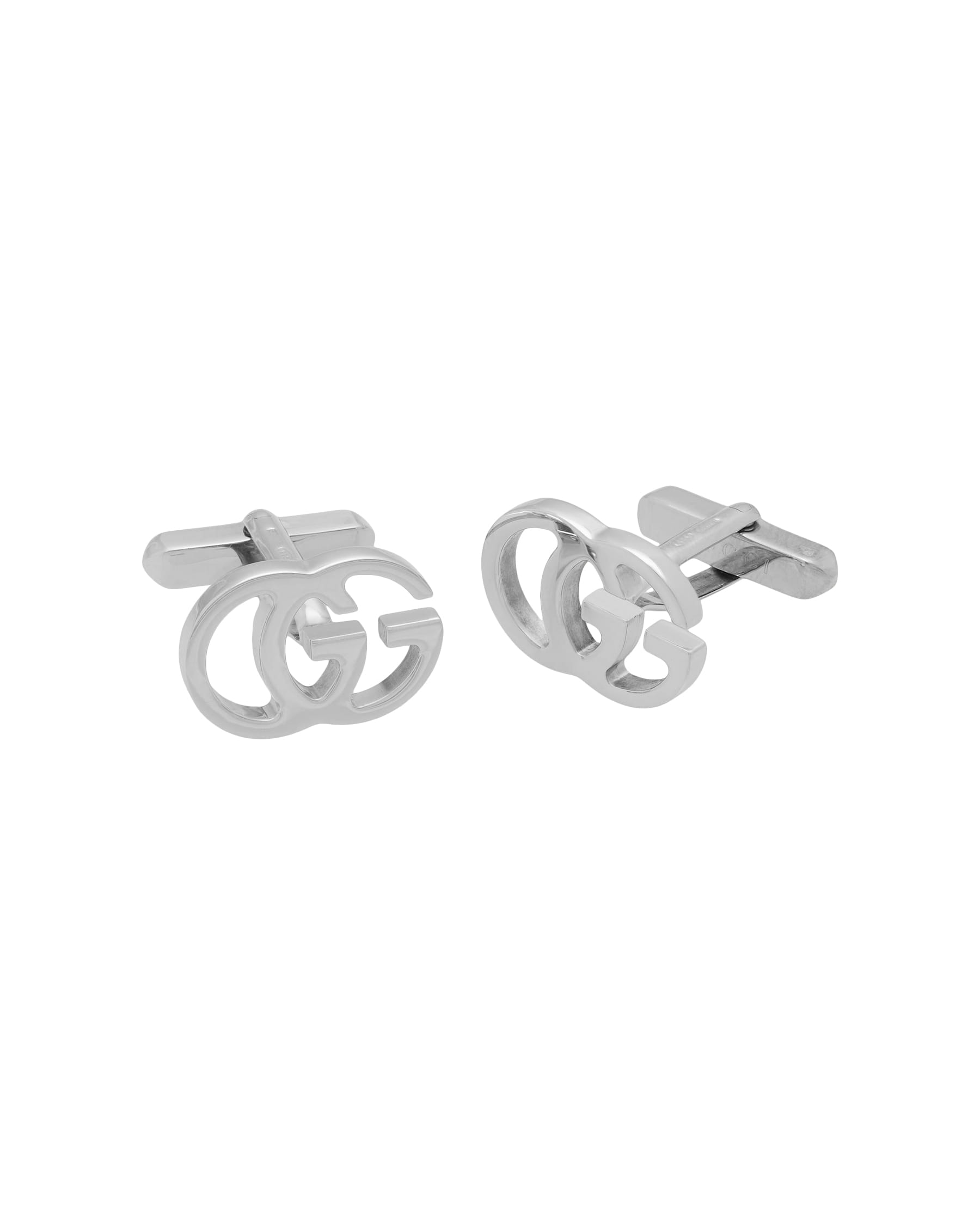 Gemelli gucci doppia g in argento 925%-1