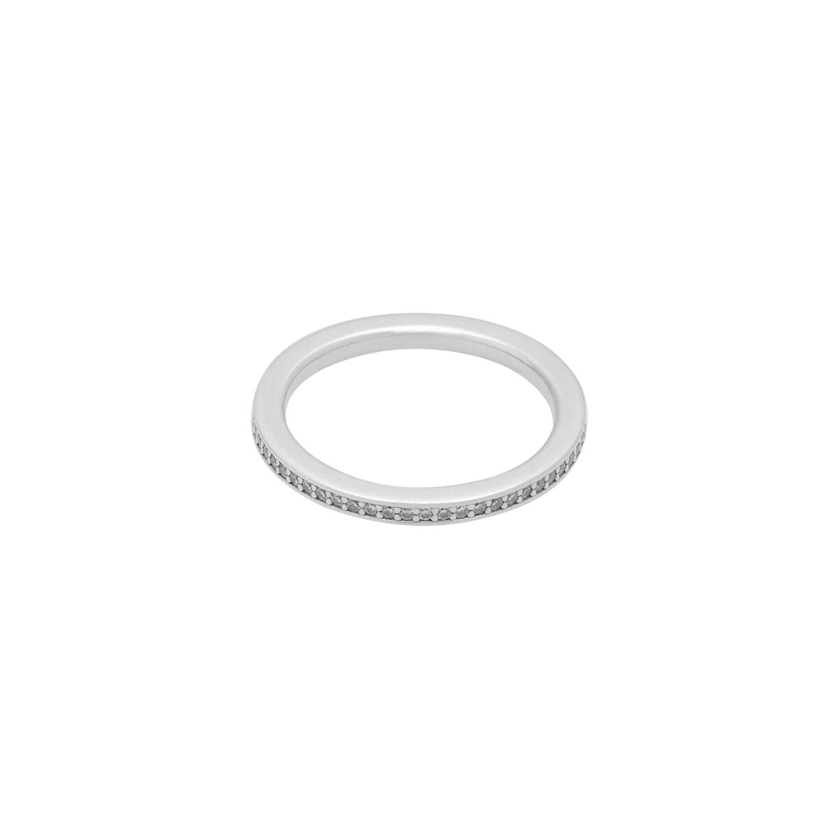 Anello fedina eternity in argento con zirconi-1