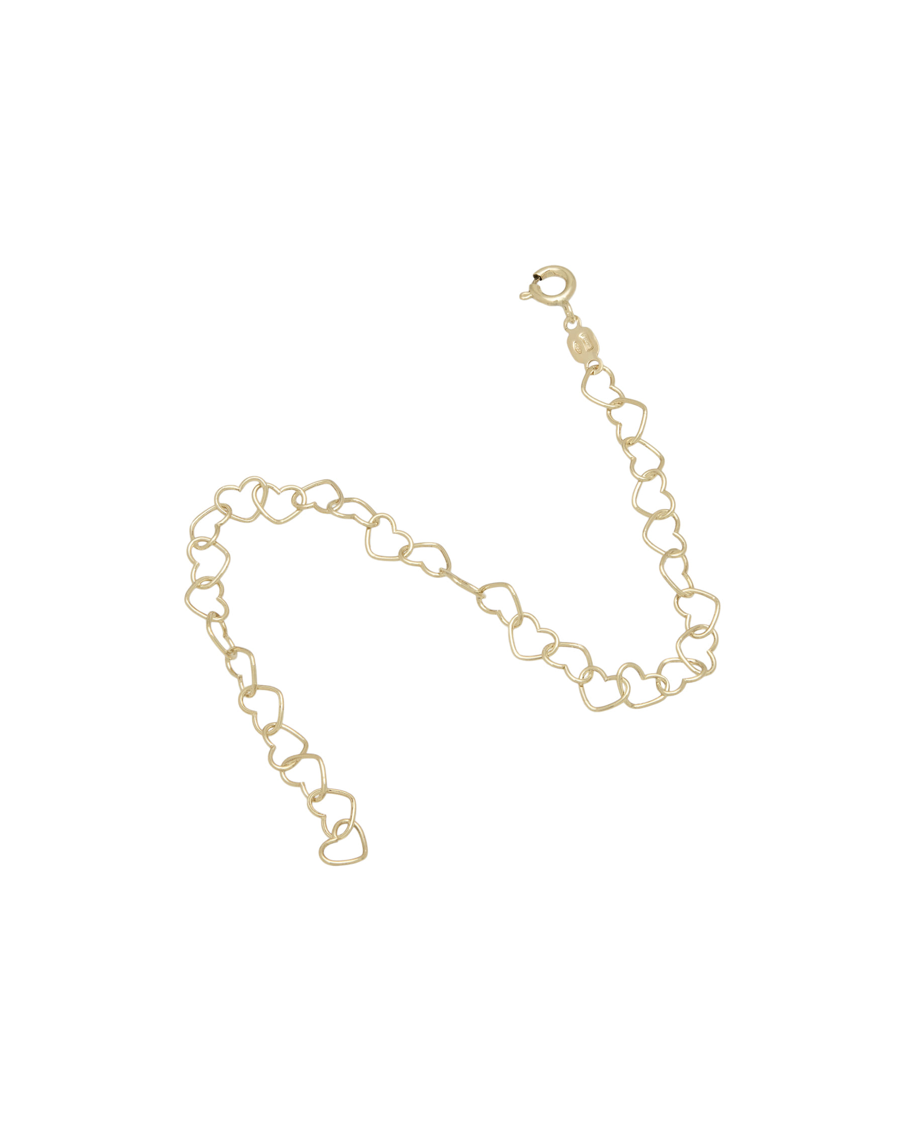 Bracciale maglia cuore in oro giallo 18 kt-2