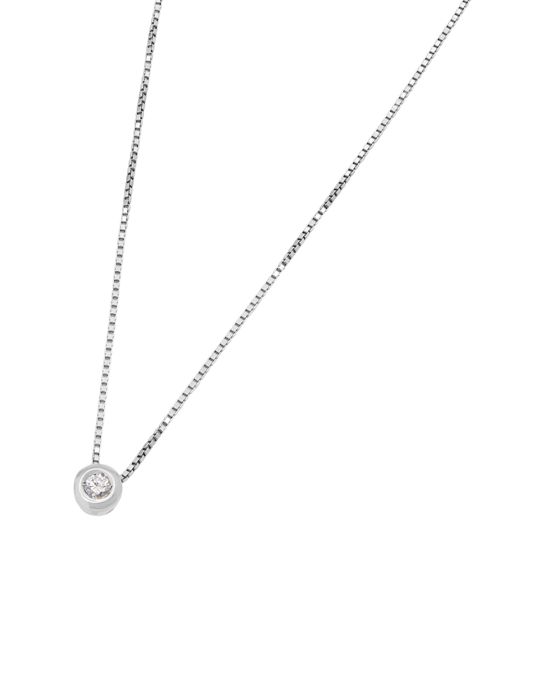 Collana punto luce a cipollino in oro bianco e diamante 0,15ct-1