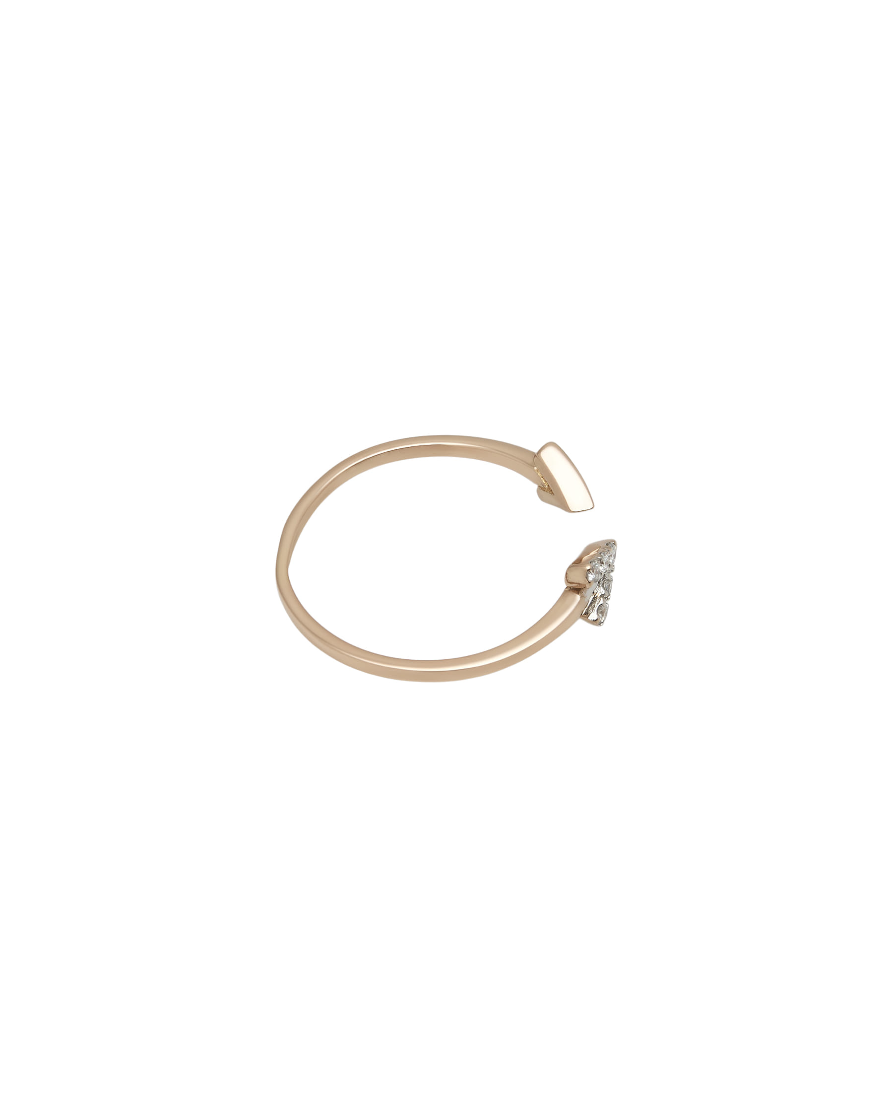 Anello in oro rosa con doppia freccia e diamanti-2