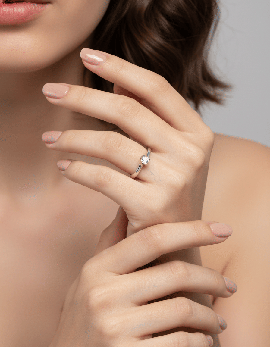 Anello solitario valentino in oro bianco con diamante 0,15 ct-4