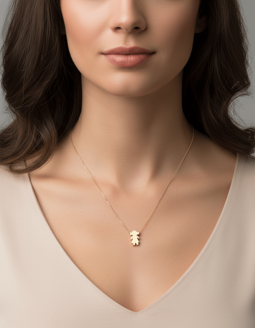 Collana con ciondolo bimba oro 18 kt-3
