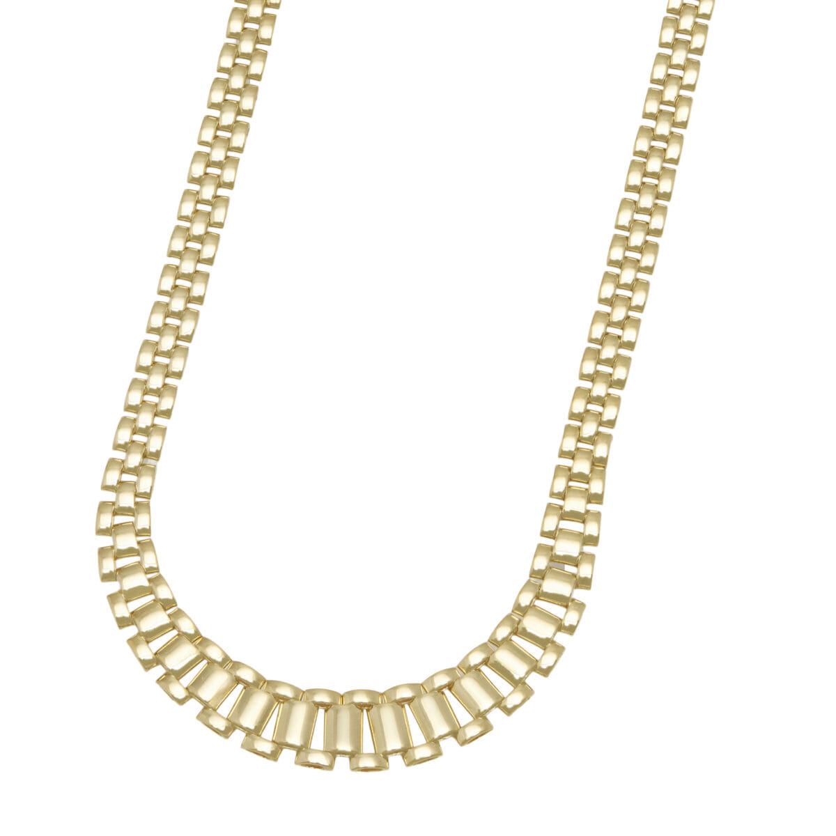 Collana degrade con maglia president piatta in oro giallo 18 kt-1