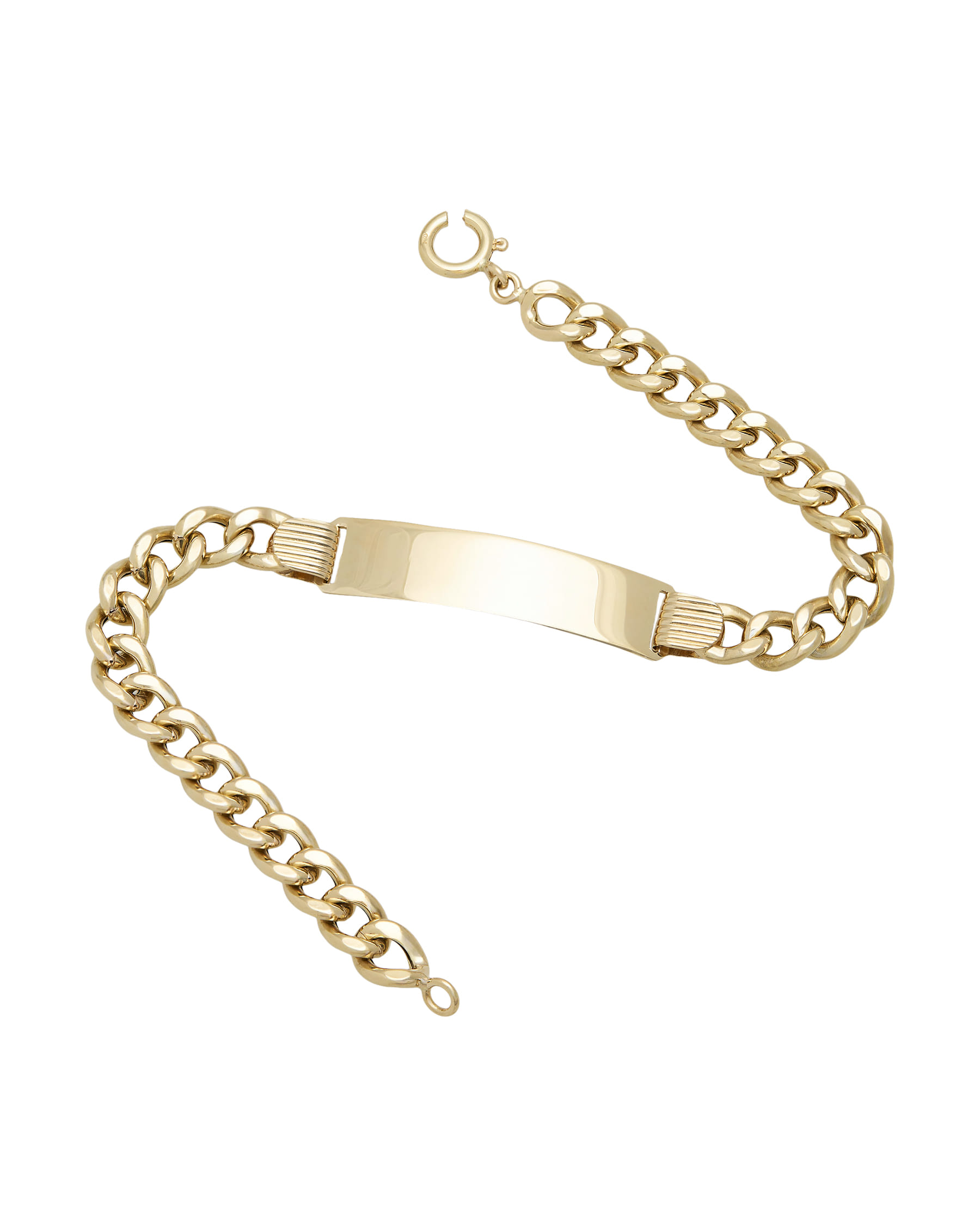Bracciale targhetta in oro giallo maglia groumettina-2