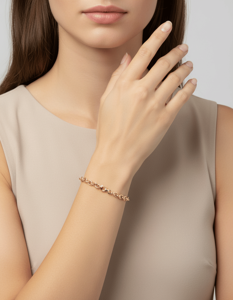 Bracciale maglia catena in oro giallo 18 kt-3