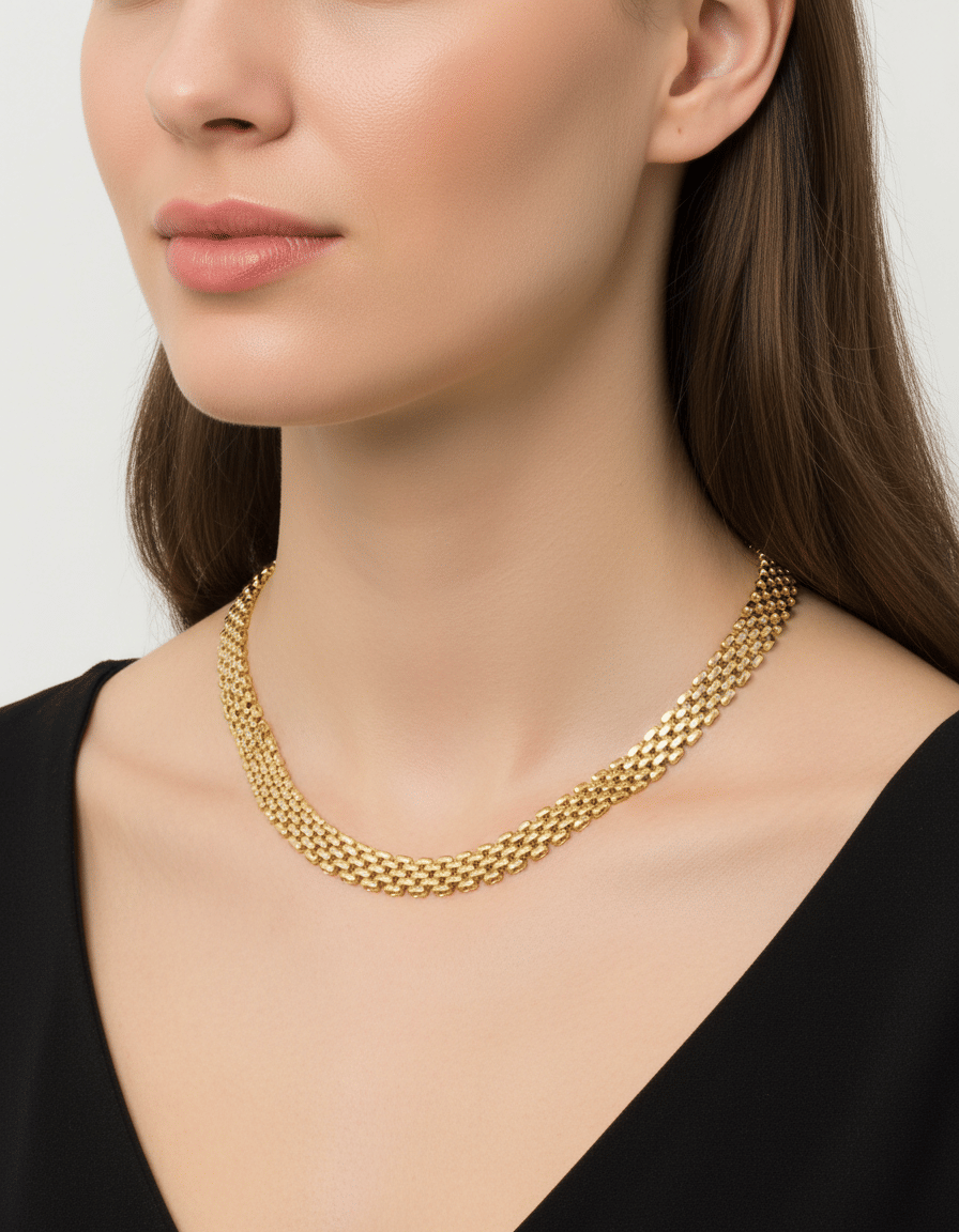 Girocollo maglia panther oro giallo 18 kt-3