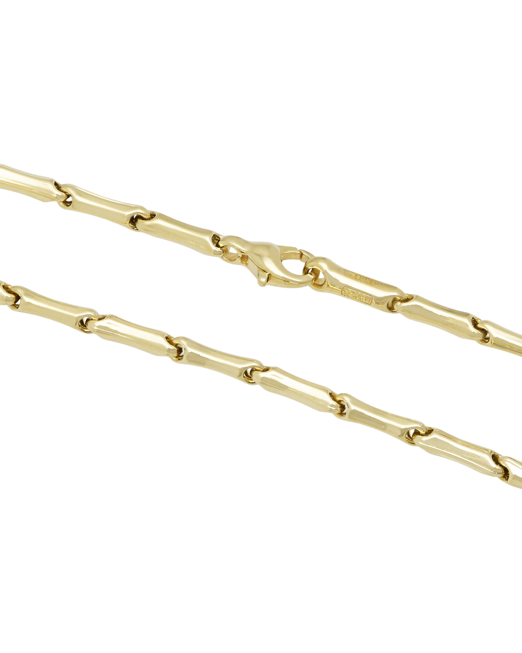 Collana chimento maglia chicchi di riso oro giallo 18 kt-2