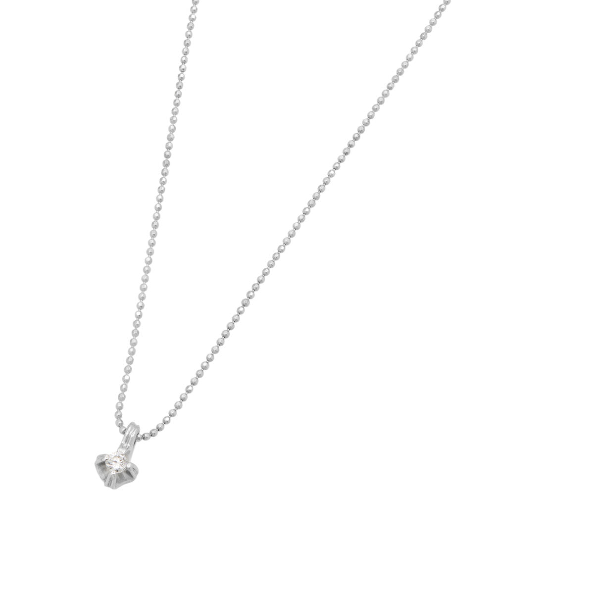 Catenina a palline con ciondolo puntoluce e diamante 0,06 ct-1