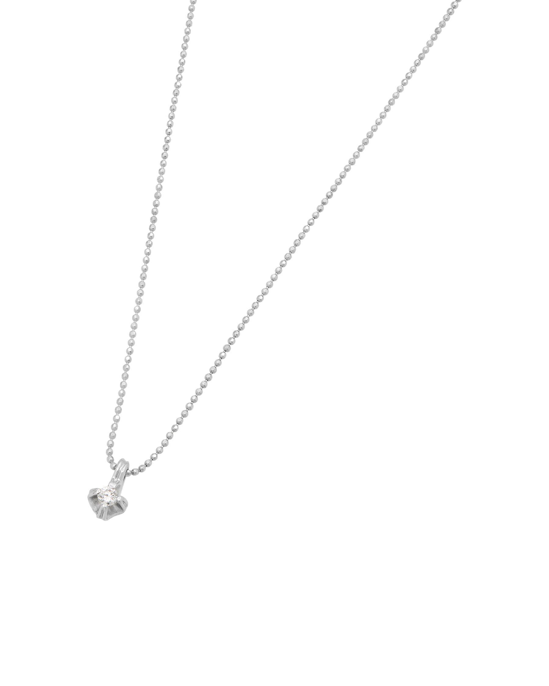 Catenina a palline con ciondolo puntoluce e diamante 0,06 ct-1