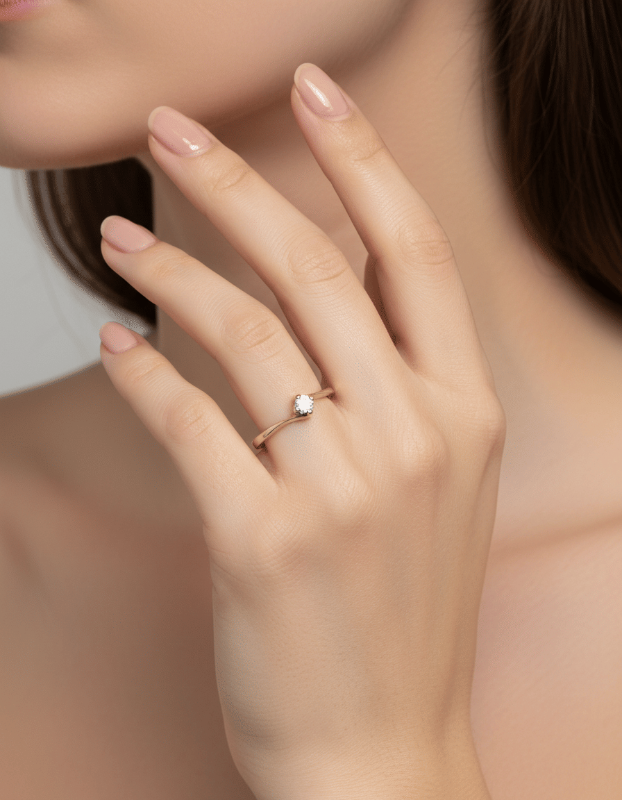 Anello solitario oro giallo con diamante 0,10 ct-4